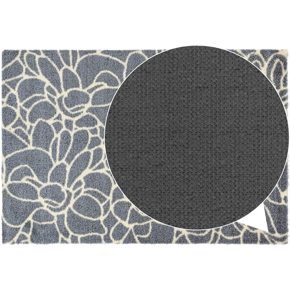 Machine Washable Mega Mat Doormat and Runner - Floral - Grey – image 5