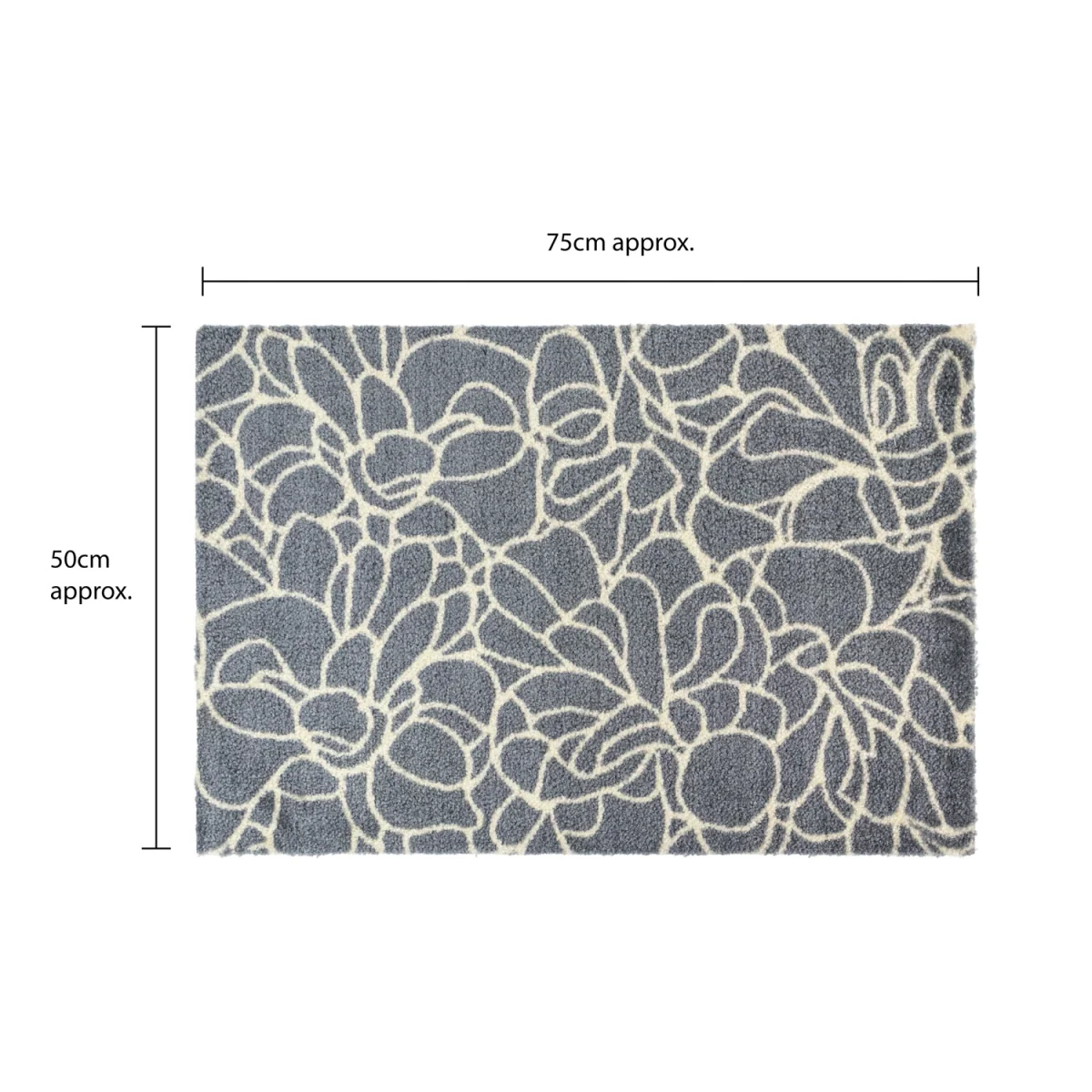 Machine Washable Mega Mat Doormat and Runner - Floral - Grey – image 7