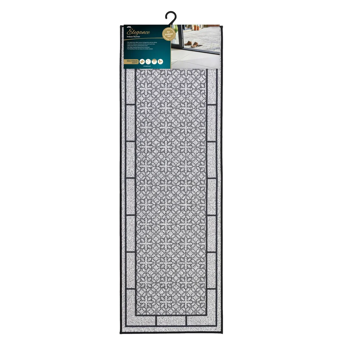 JVL Avanti Machine Washable Entrance Doormat and Runner Set - Grey – image 3