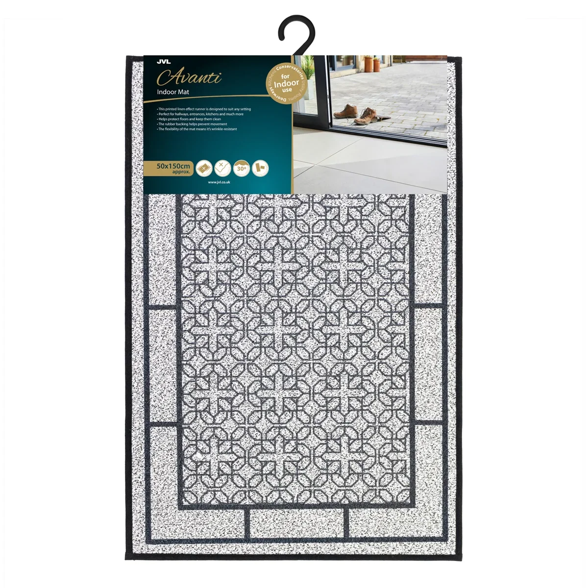 JVL Avanti Machine Washable Entrance Doormat and Runner Set - Grey – image 6