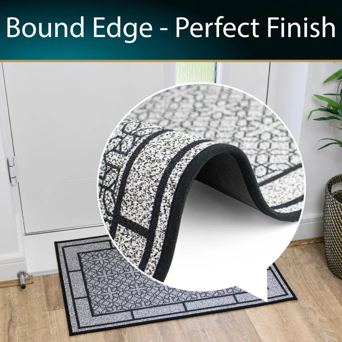 JVL Avanti Machine Washable Entrance Doormat and Runner Set - Grey – image 8
