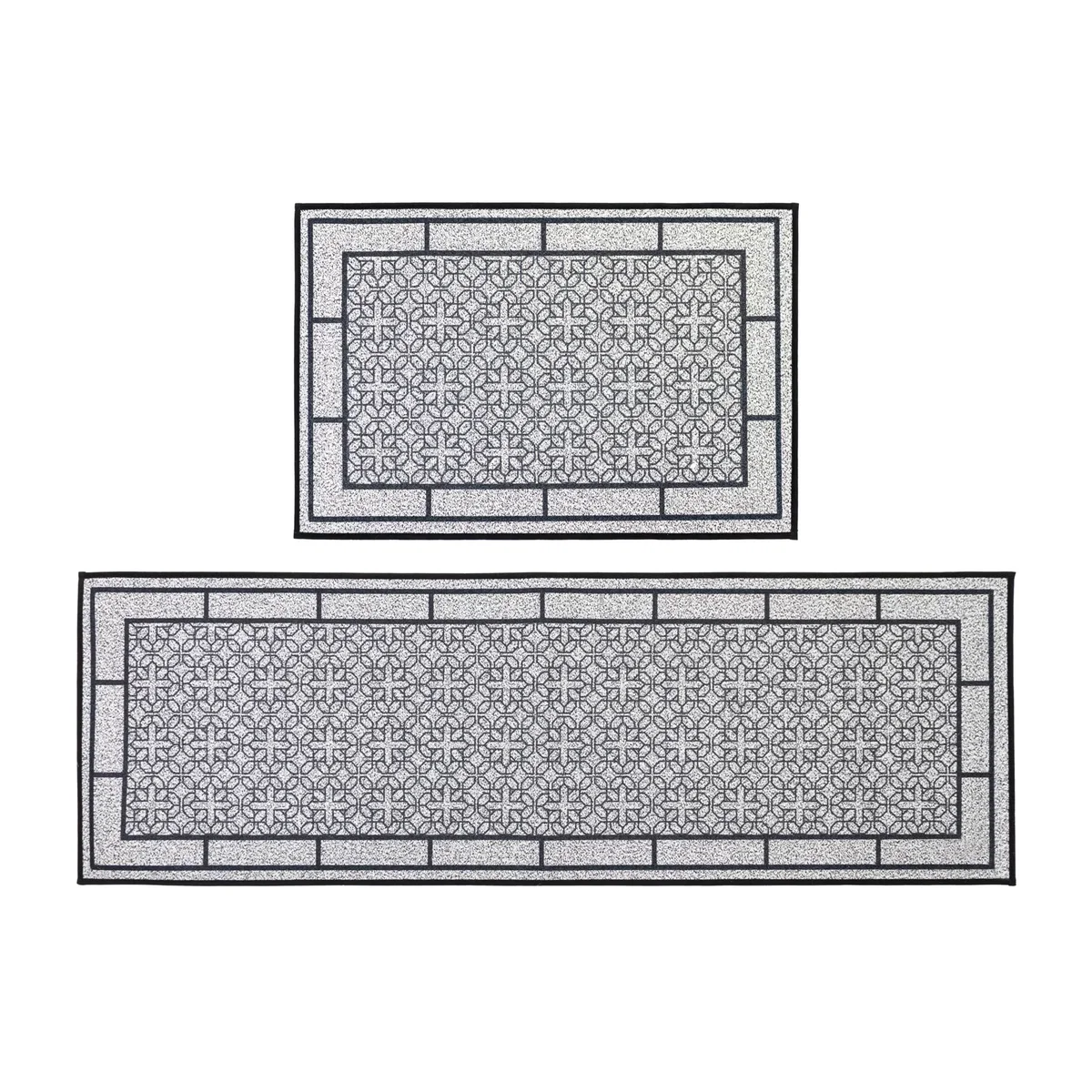 JVL Avanti Machine Washable Entrance Doormat and Runner Set - Grey – image 1
