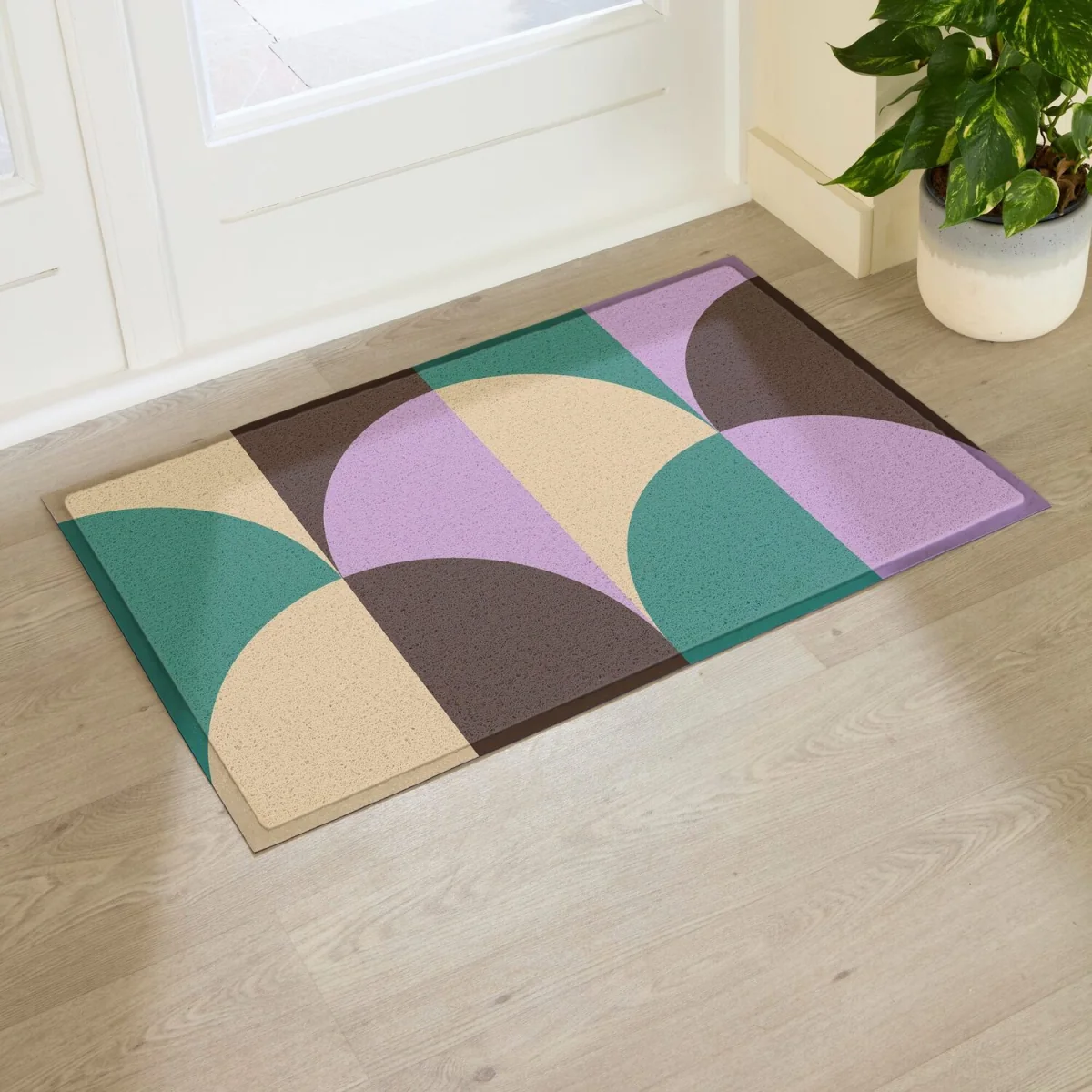 Elizabeth Olwen Art Deco Indoor/Outdoor Doormat (90x60cm) - Multi / 90 x 60cm