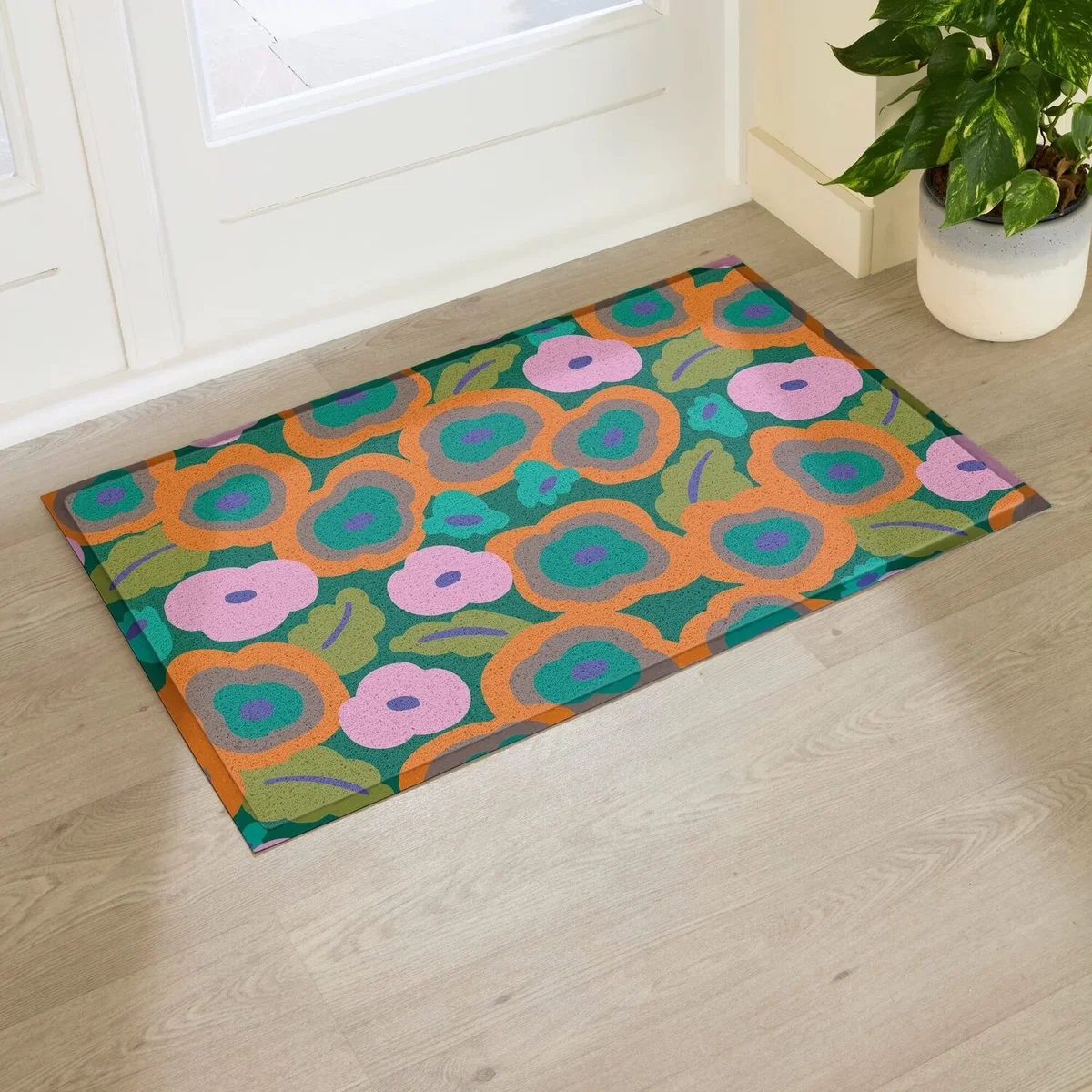 Elizabeth Olwen Flora Indoor/Outdoor Doormat (90x60cm) - Multi / 90 x 60cm