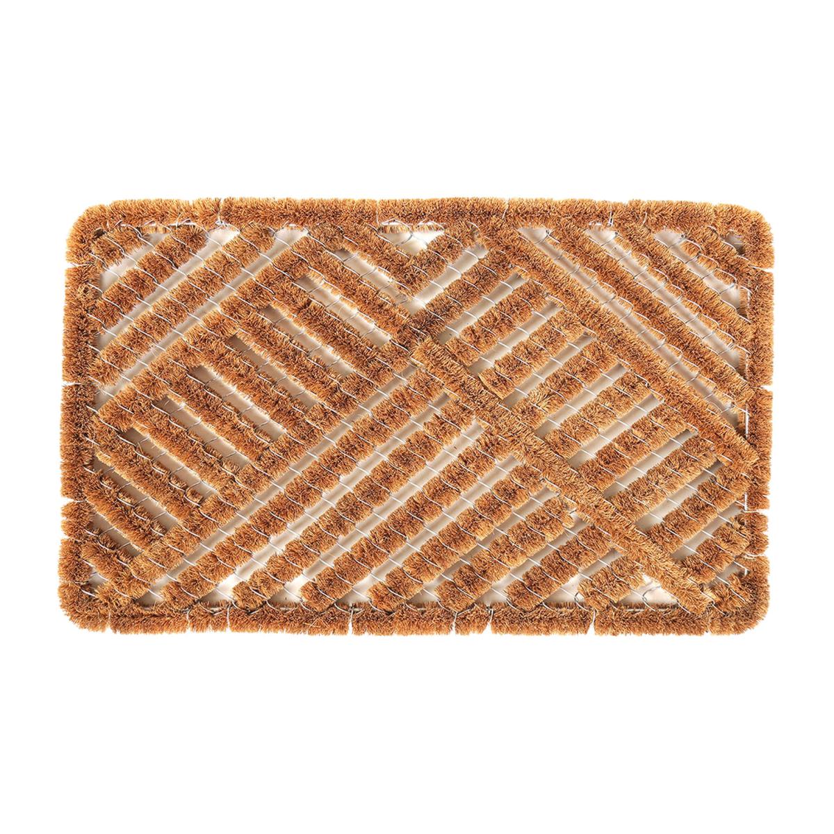 Charles Bentley 29.5" Coir Wire Boot Scraper Twist Door Mat 45x75cm - Natural