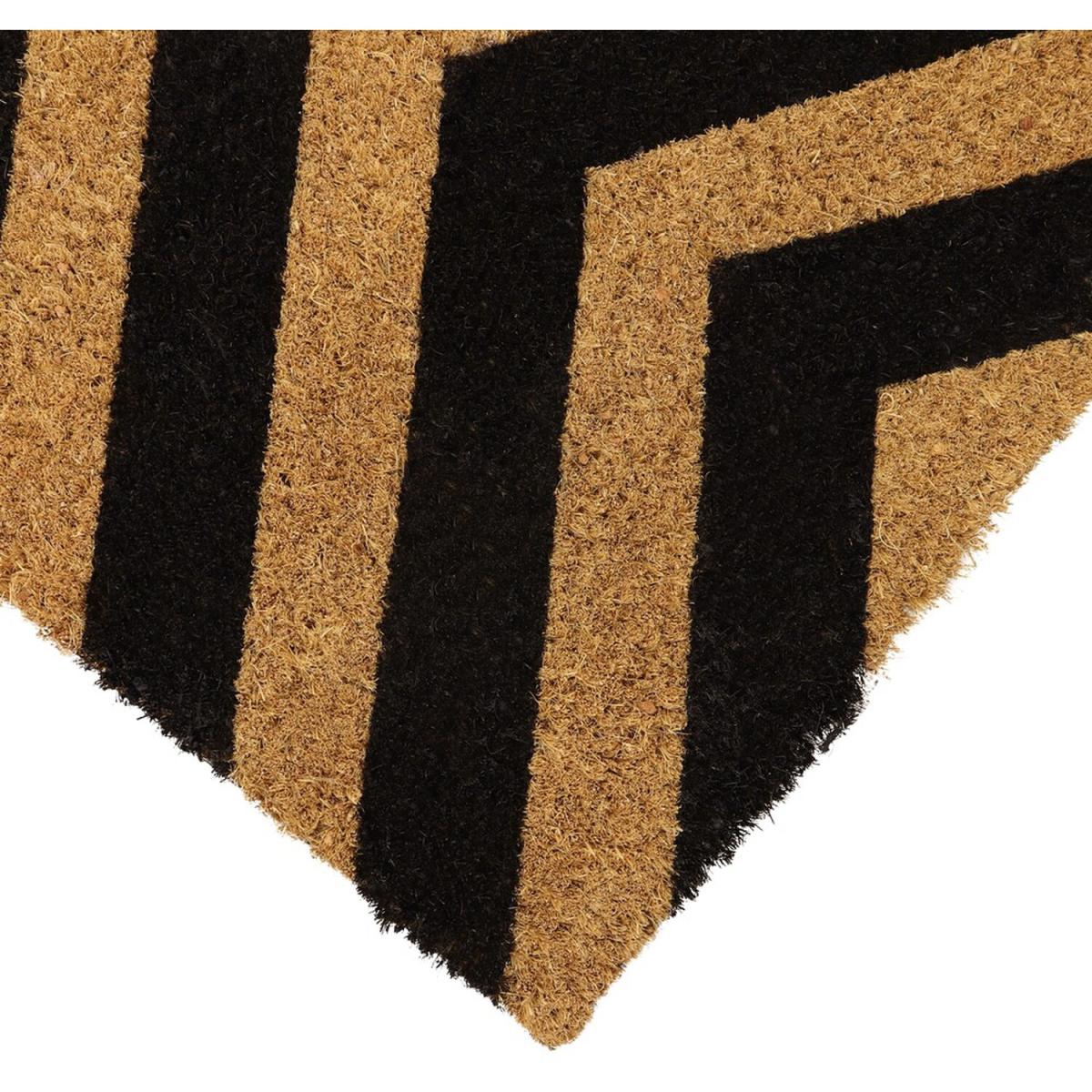 Latex Backed Zigzag Coir Door Mat - Natural Coir with Black Design – image 3
