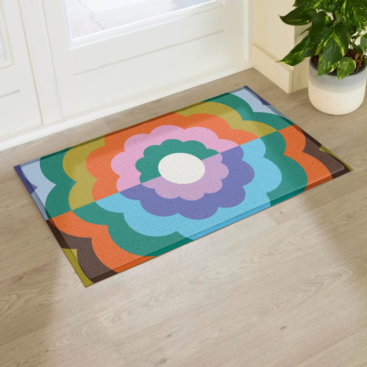 Elizabeth Olwen Petal Close Up Indoor/Outdoor Doormat (90x60cm) - Multi / 90 x 60cm