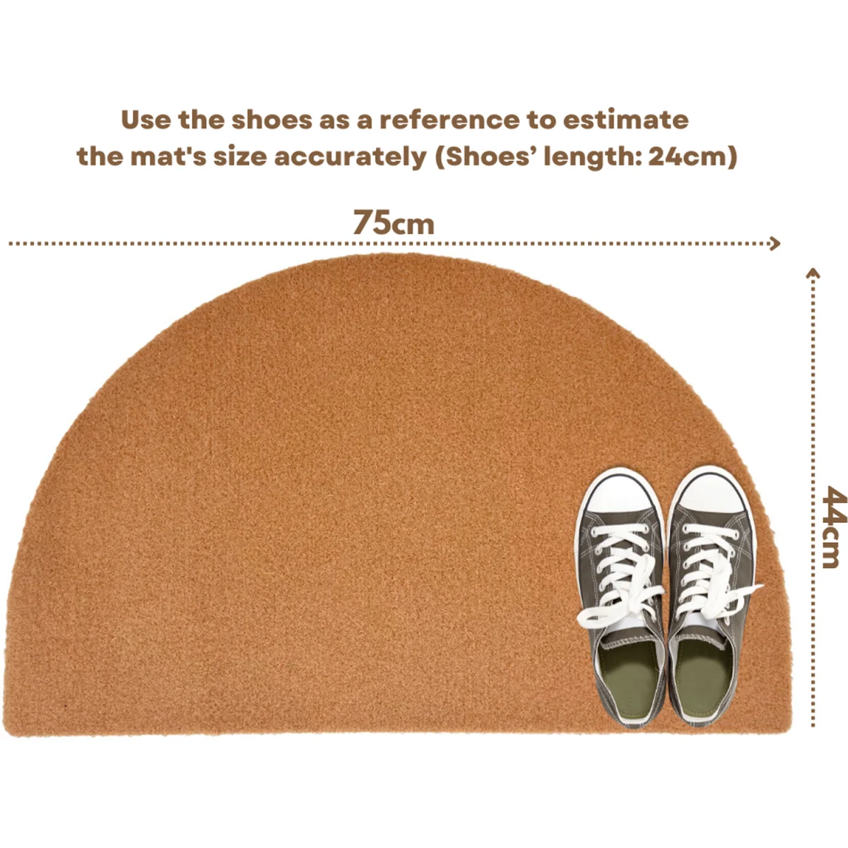 PVC Coir Half Moon Non-Shed Doormat - Beige – image 2
