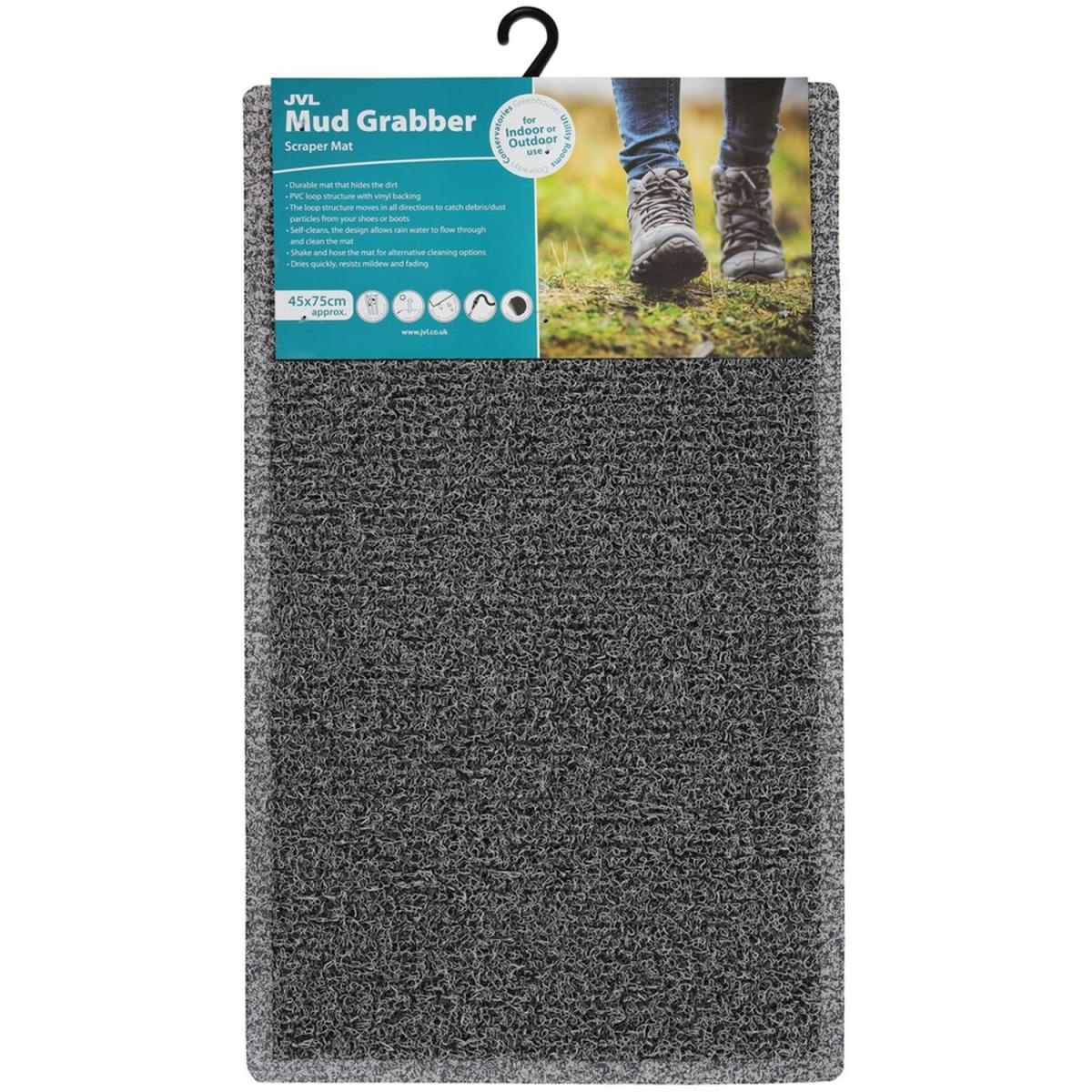 Grey and Black Mud Grabber PVC Spaghetti Entrance Door Mat – image 3