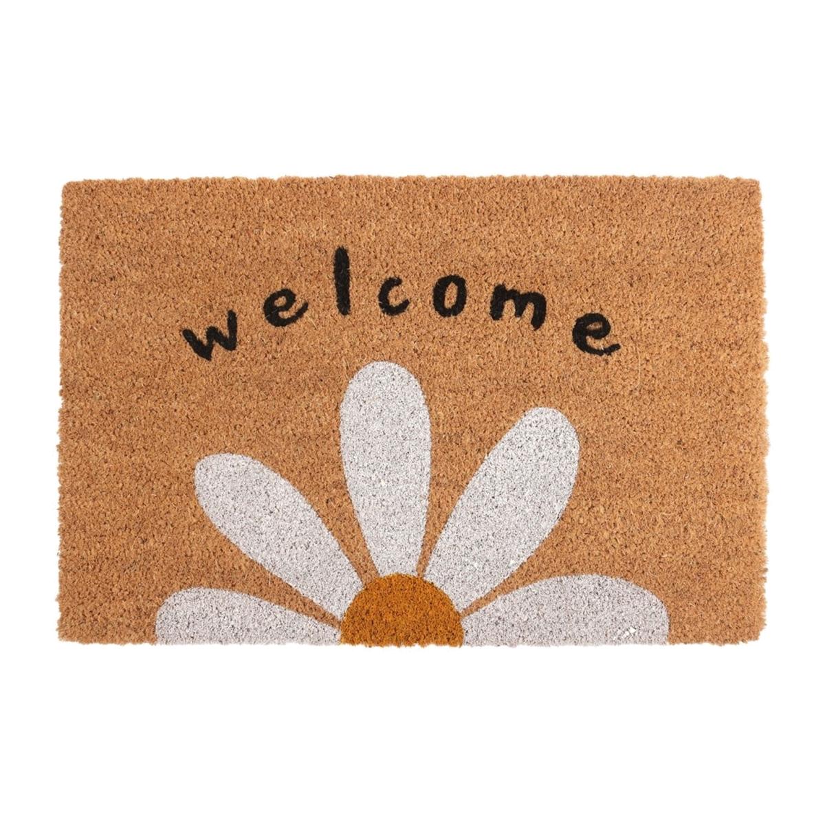 Daisy Welcome Doormat - Brown