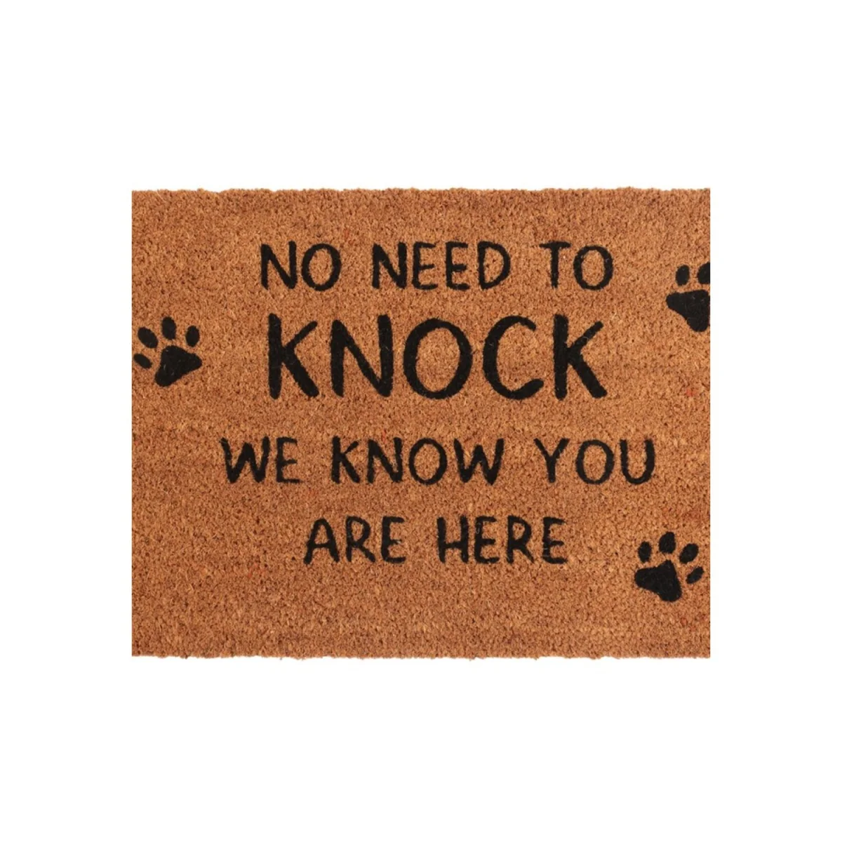 Natural No Knock Dog Doormat Cute Paw Print Welcome Mat - Brown – image 3
