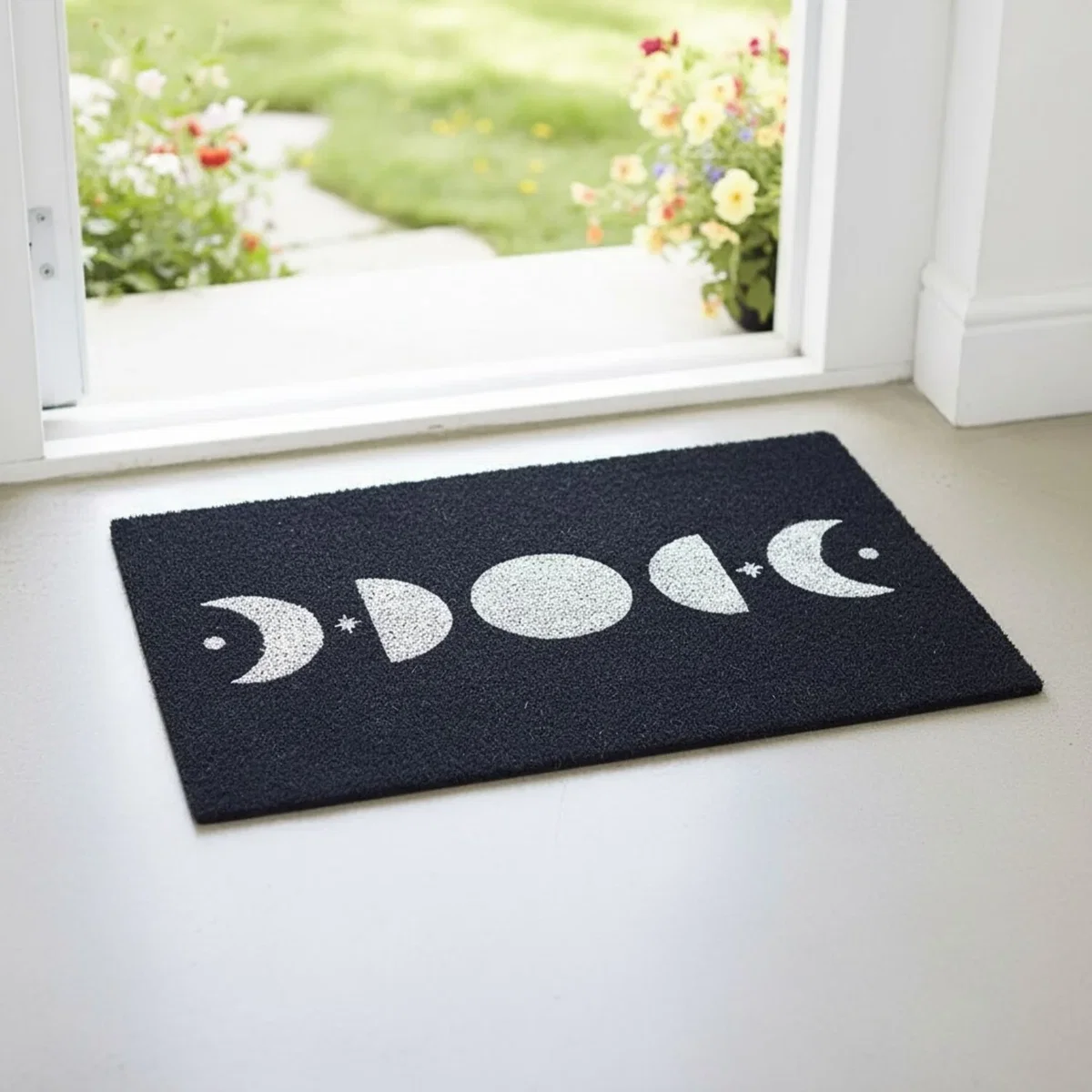 Dark Blue Moon Phase Coir Doormat - Dark Blue – image 1