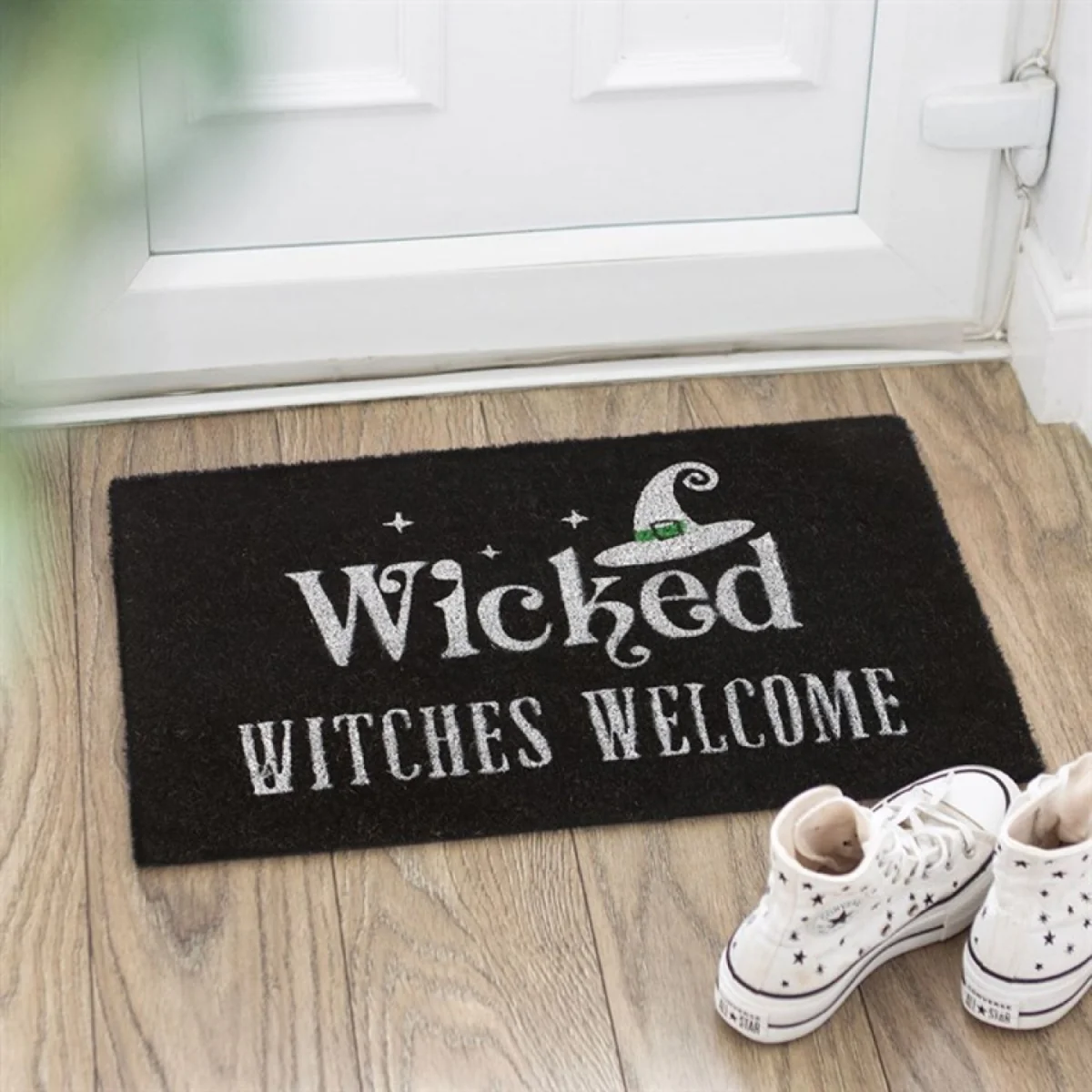 Black Wicked Witches Welcome Doormat Spooky Season Gift Idea - Black – image 4