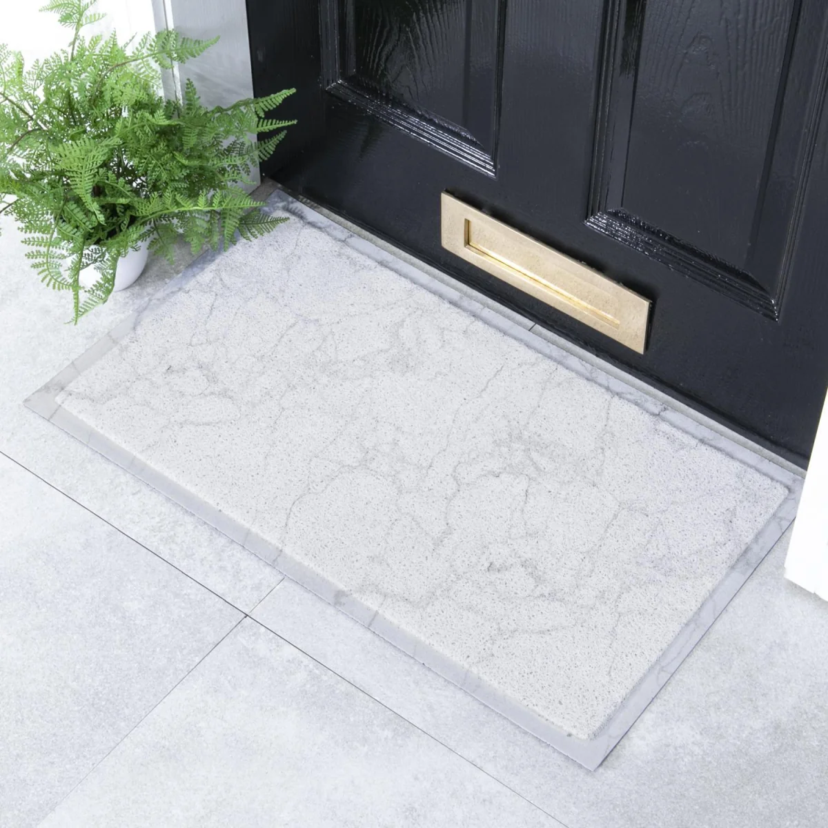 Marble Indoor & Outdoor Doormat - White