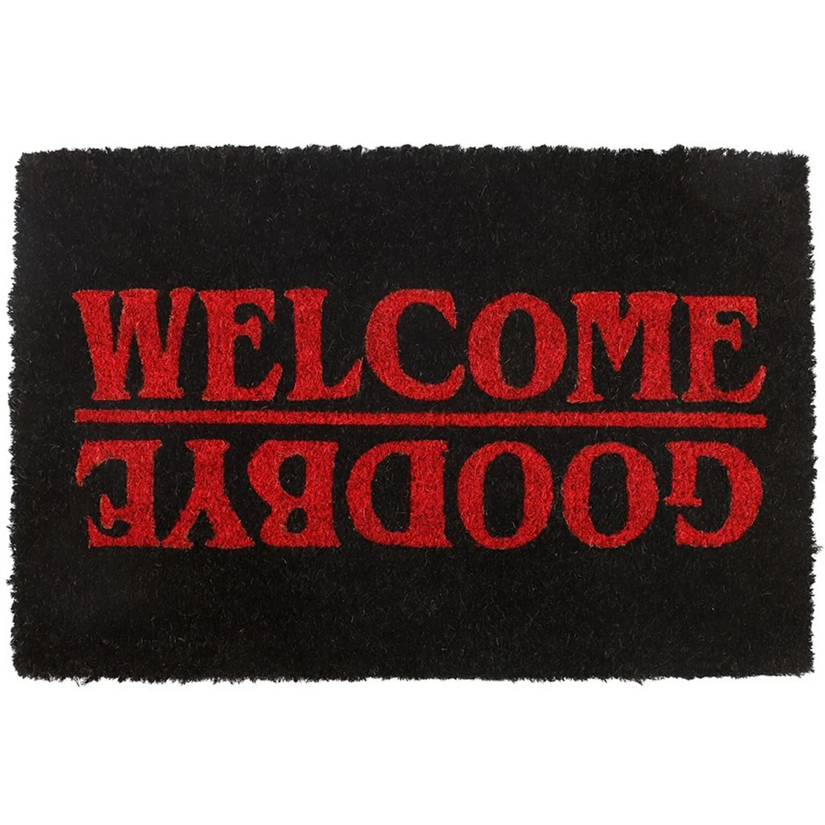 Black Welcome Goodbye Coir Doormat W60cm - Black/Red – image 2