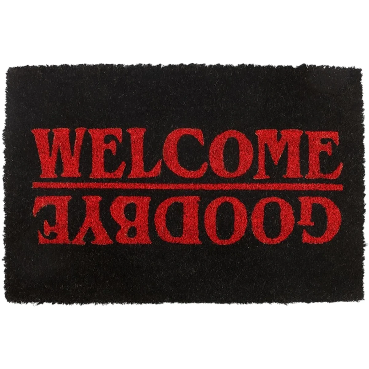 Black Welcome Goodbye Coir Doormat W60cm - Black/Red – image 3