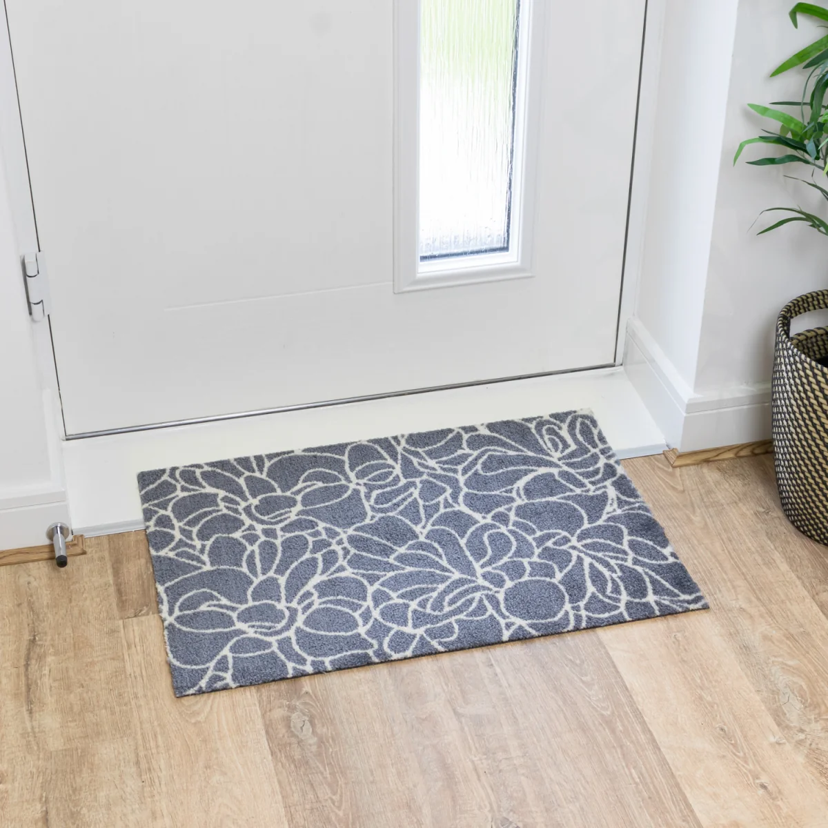 Mega Doormat - 50x75cm, Floral - Grey – image 7
