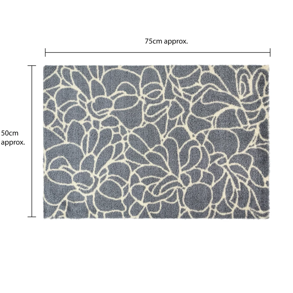 Mega Doormat - 50x75cm, Floral - Grey – image 8
