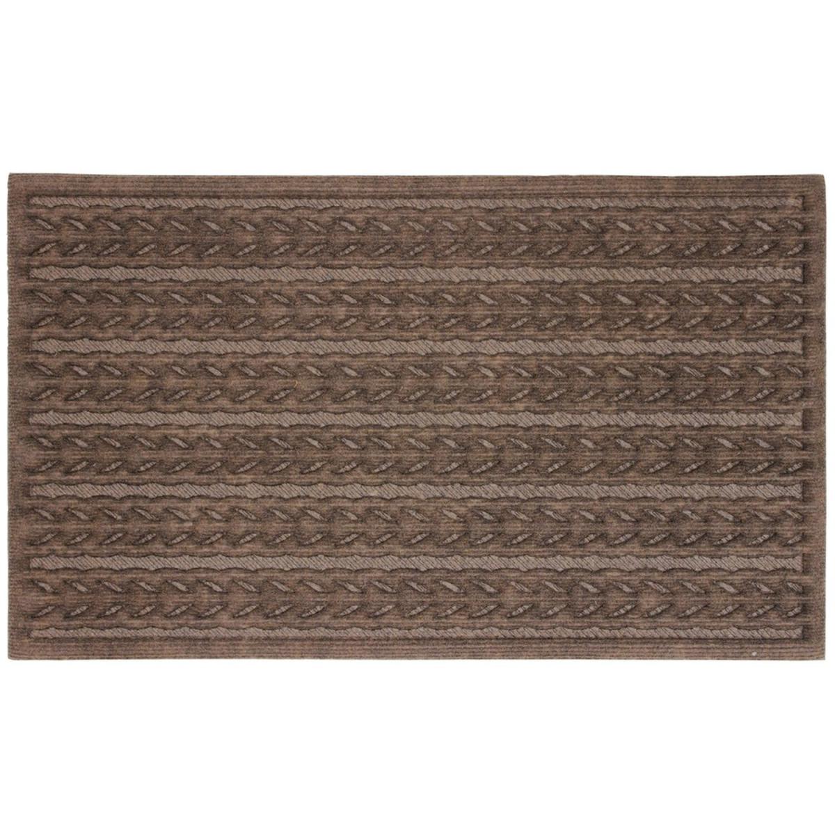 Knit Design Scraper Cable Door Mat, Brown, 45 x 75 cm – image 2