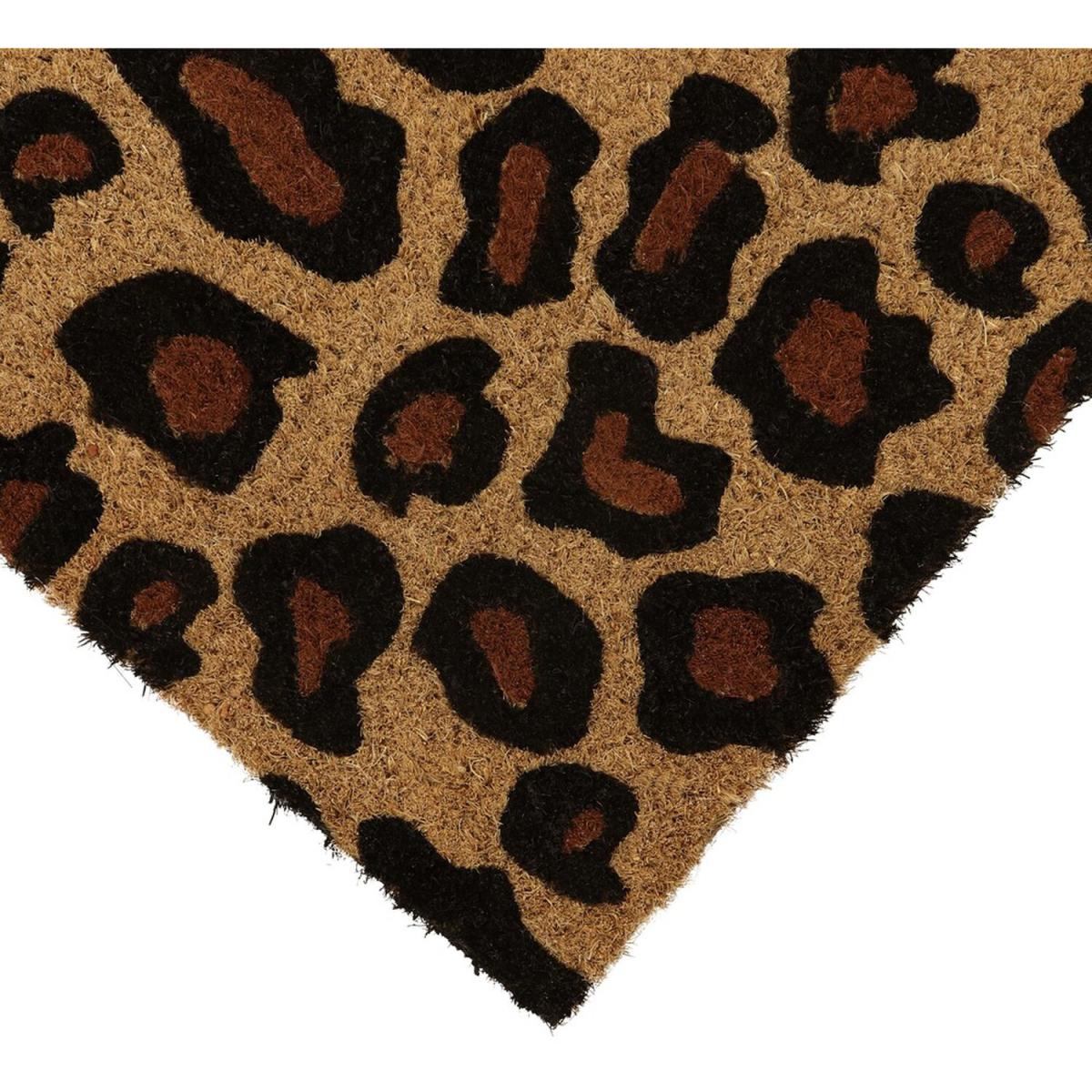 Eco Friendly Backed Coir Entrance Door Mat,Leopard Design - Black – image 4
