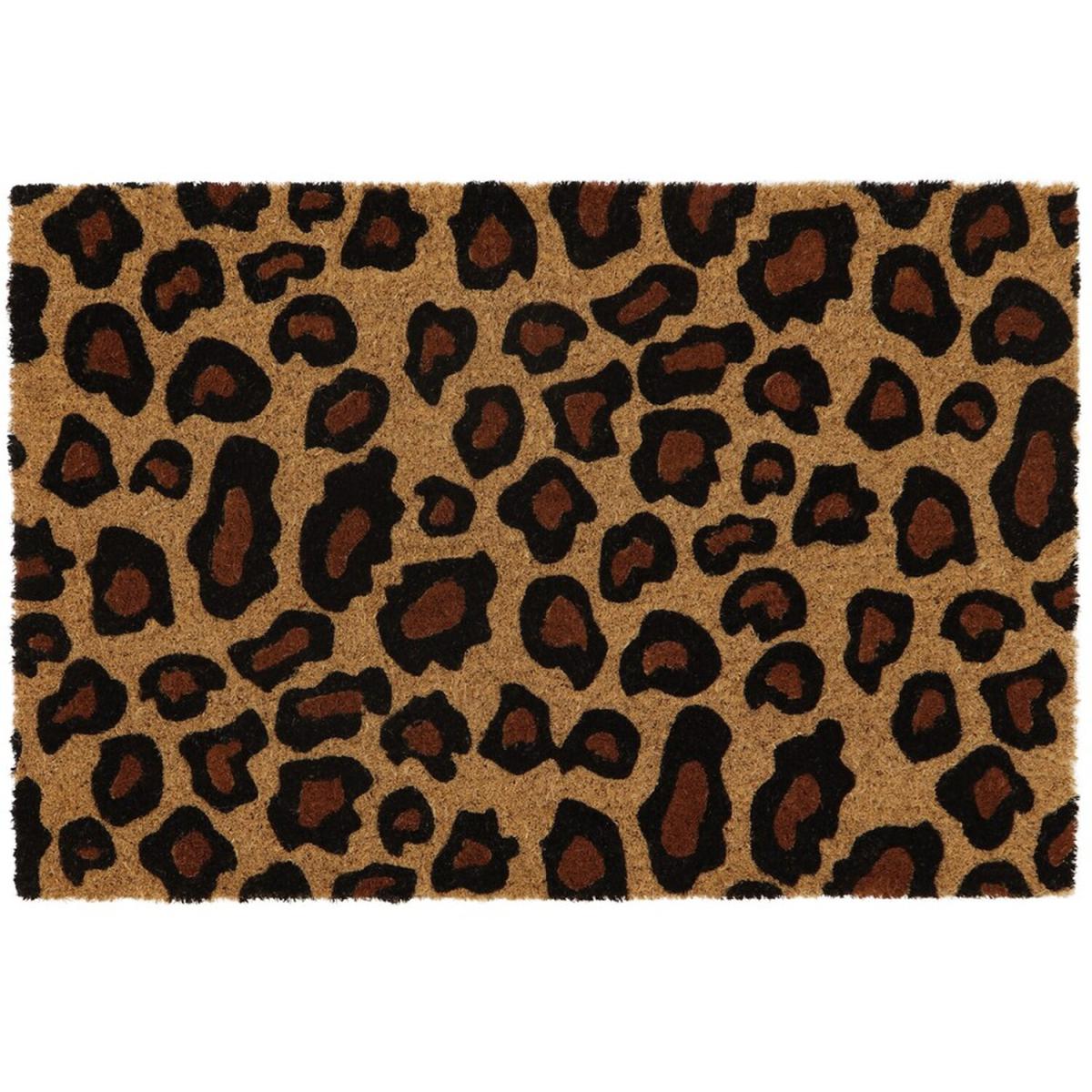Eco Friendly Backed Coir Entrance Door Mat,Leopard Design - Black – image 5