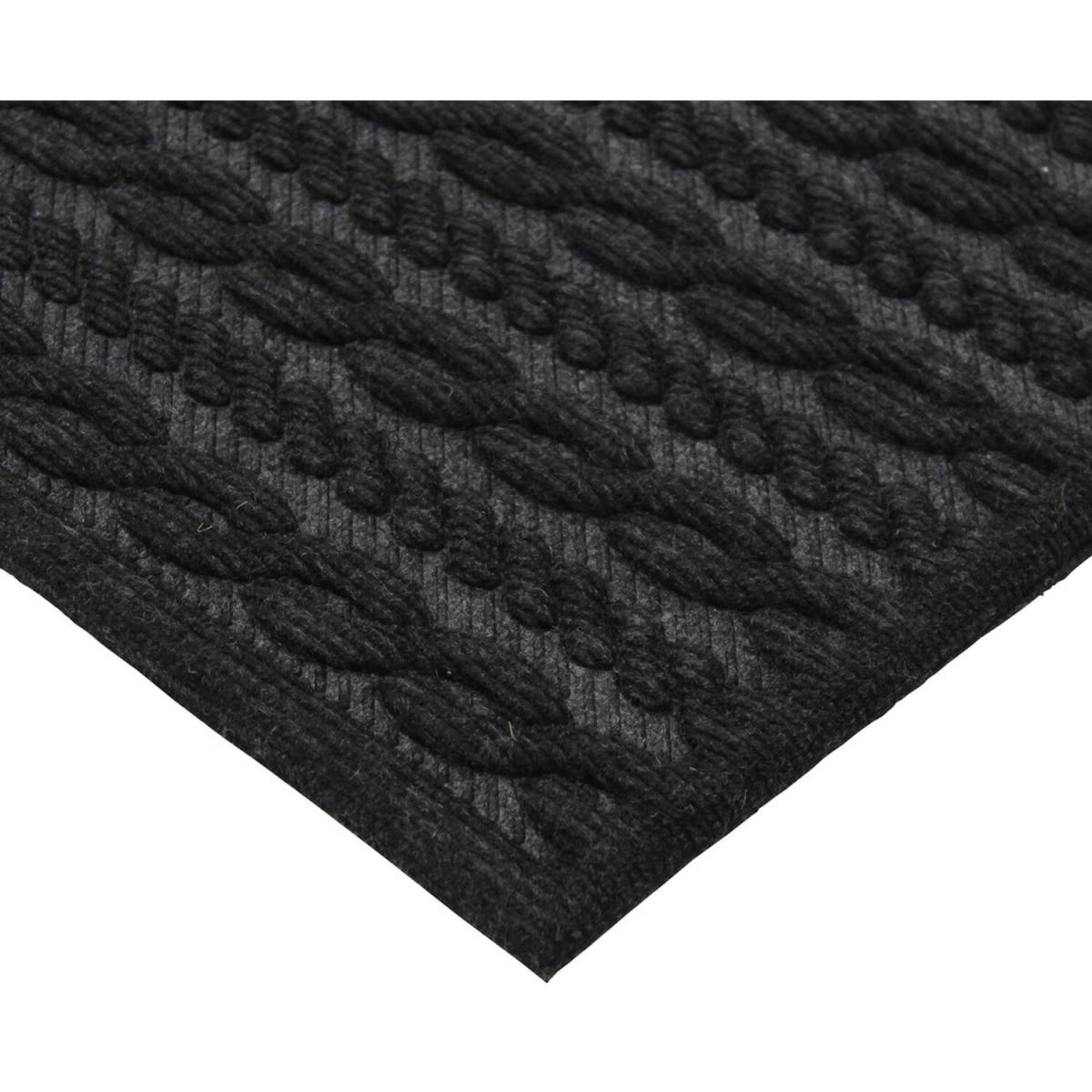 Knit Design Scraper Cable Door Mat, Charcoal – image 3
