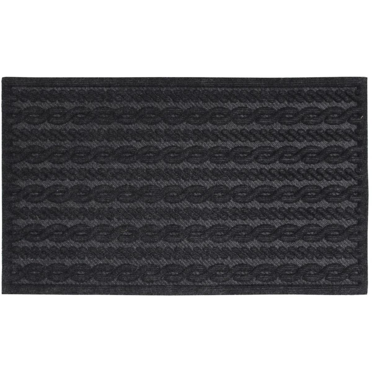 Knit Design Scraper Cable Door Mat, Charcoal – image 4