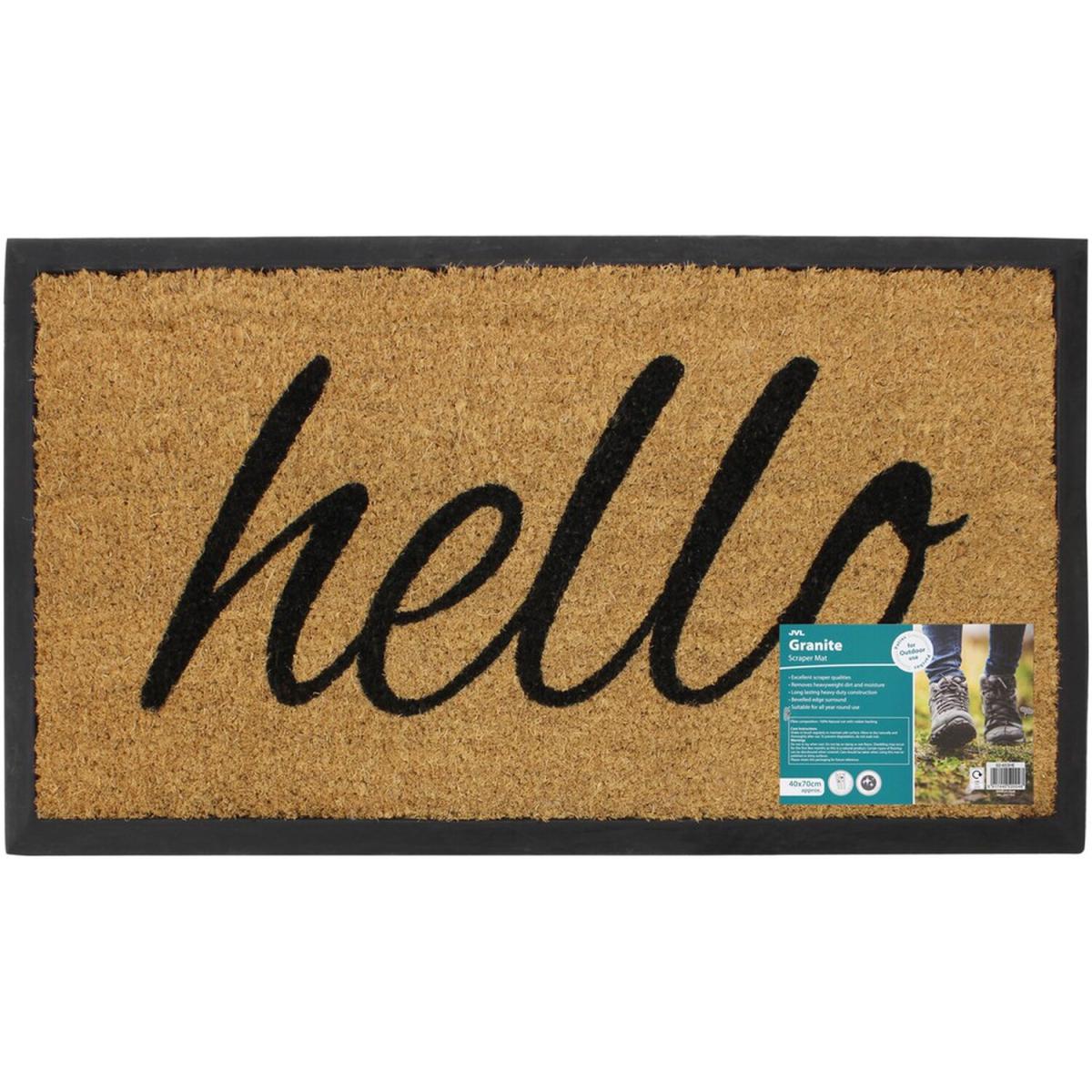 Hello Granite Tufted Coir Rubber Base Door Mat – image 4