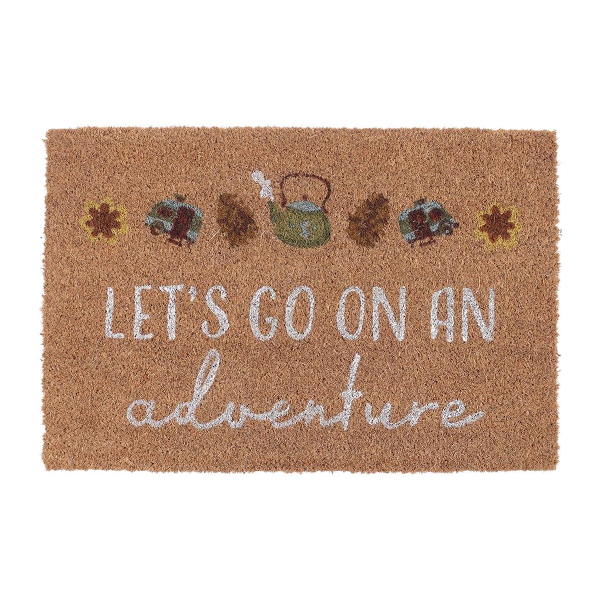Natural Coir Let's Go on an Adventure Doormat - 60 x 40cm