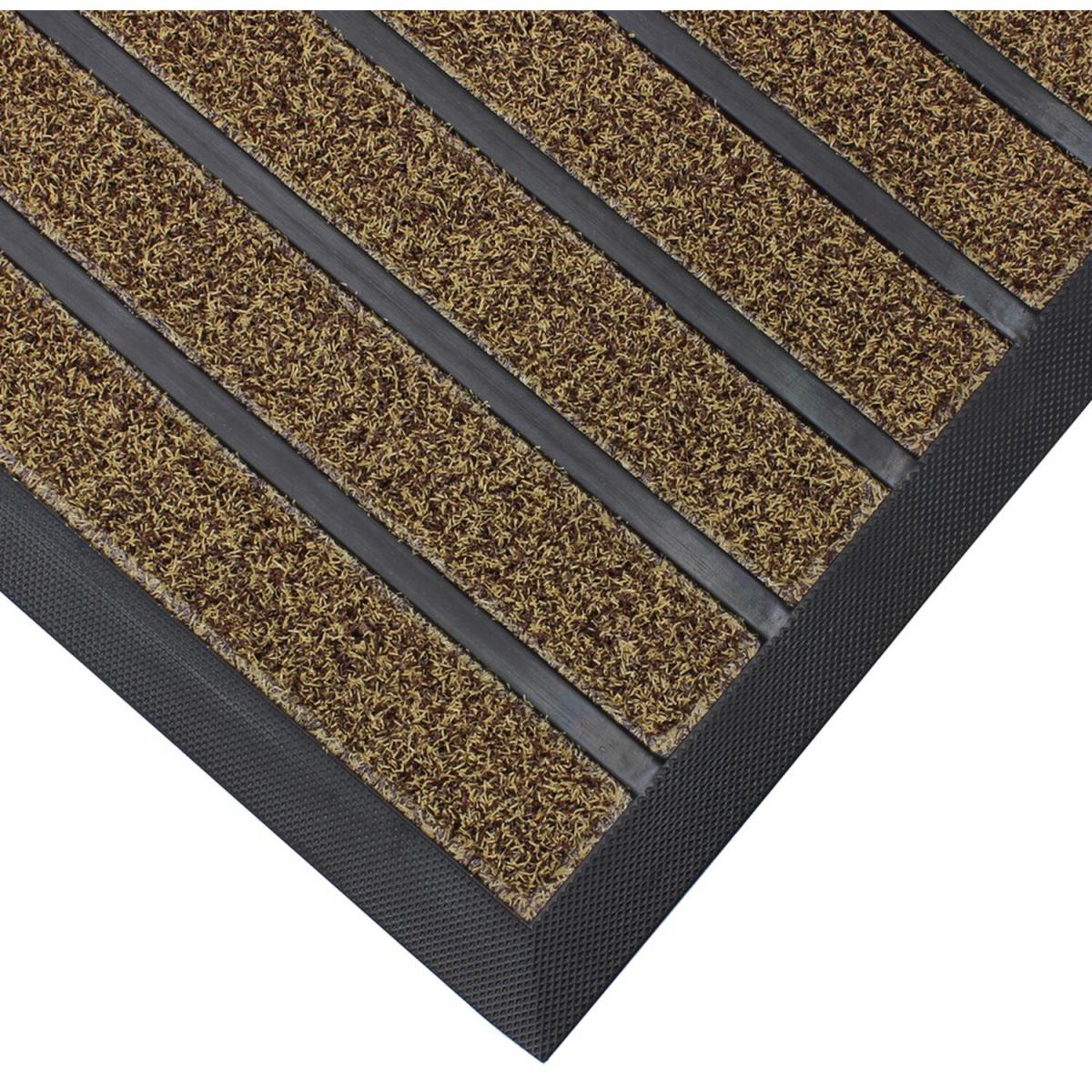 Dirt Stopper Pro Rectangular Scraper Entrance Door Mat, Beige – image 2