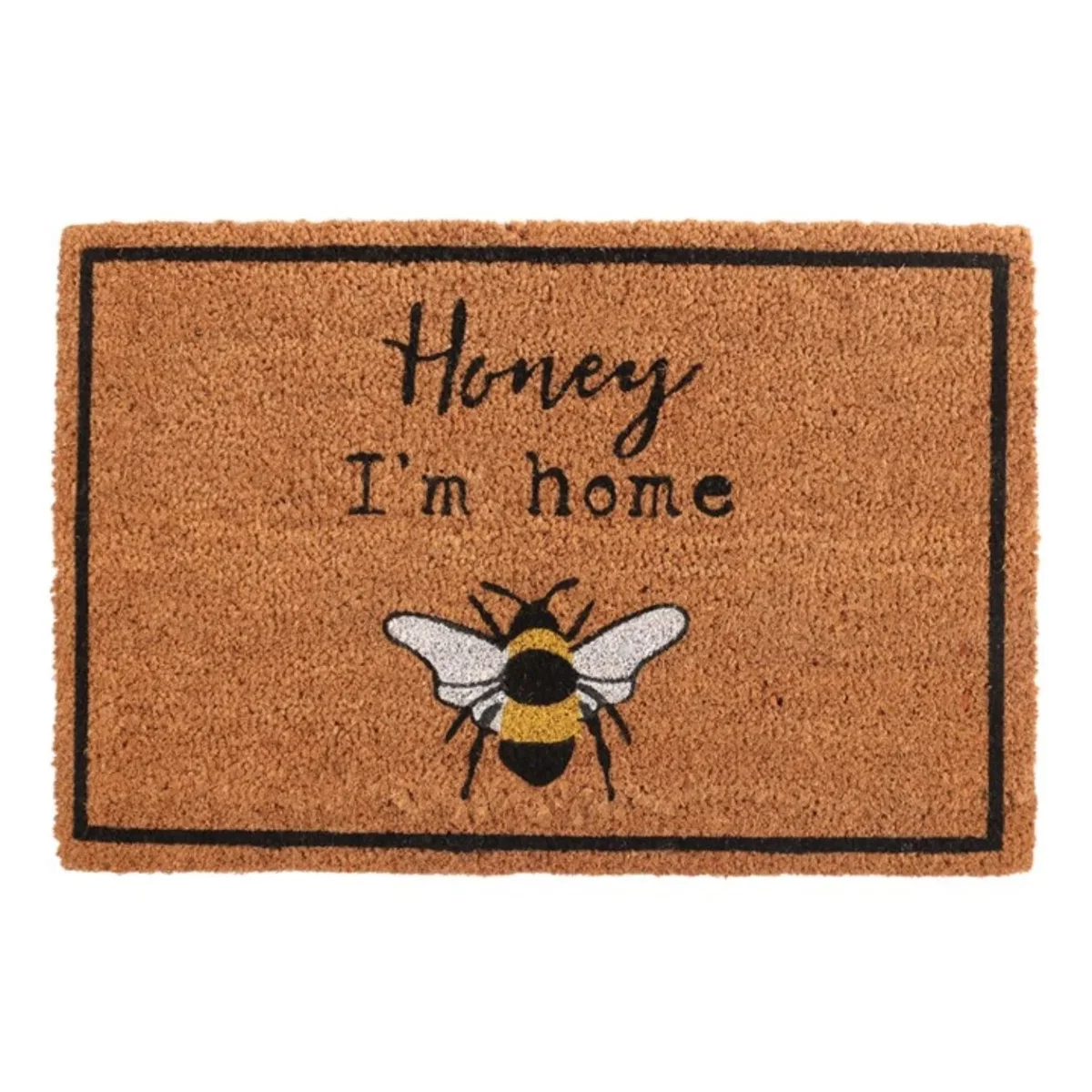 Natural Honey Bee Doormat Cute Honey I am Home Front Door Decor - Brown – image 3