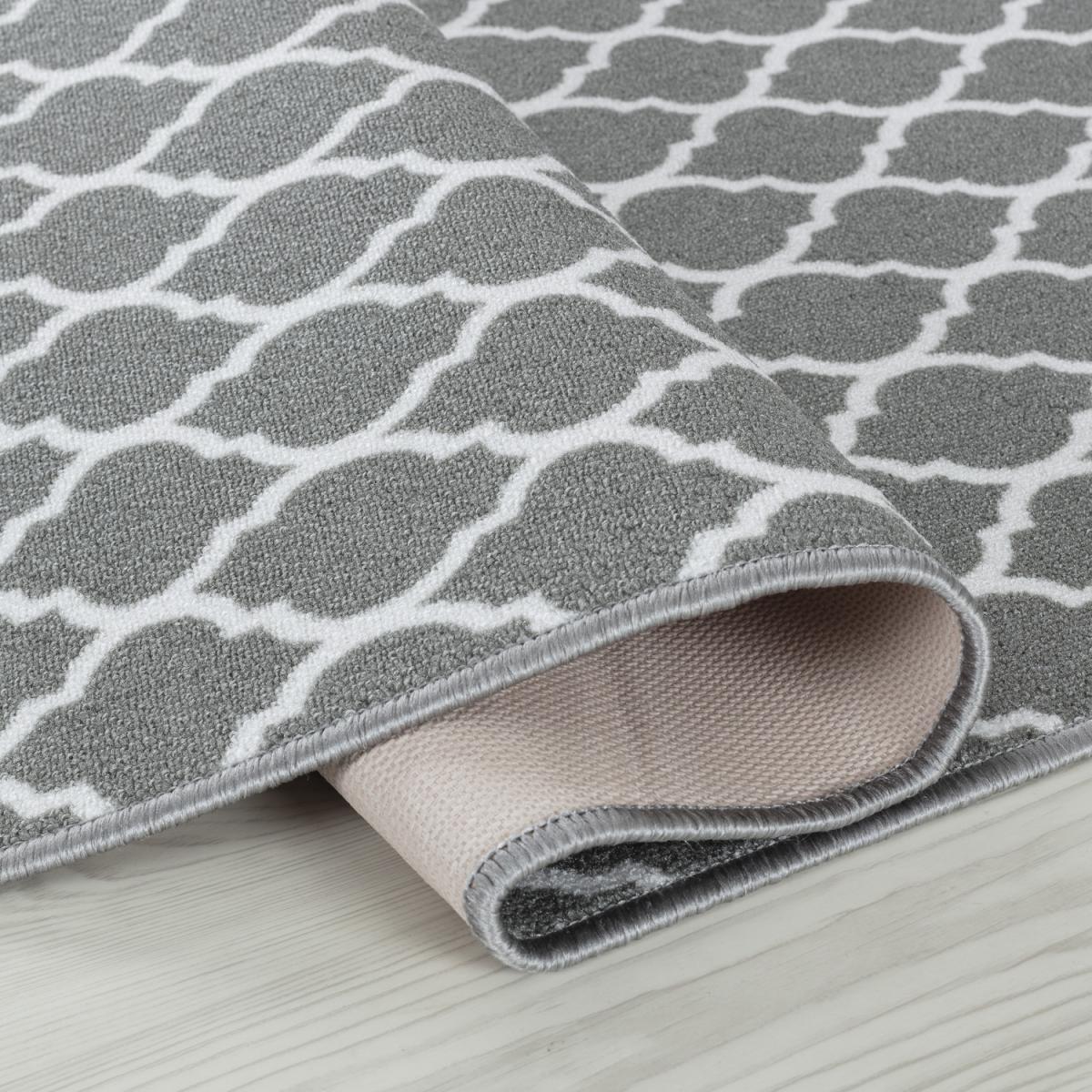Machine Washable Trellis Design Anti Slip Doormats - Runners - Grey / 160x220 cm Runner – image 2