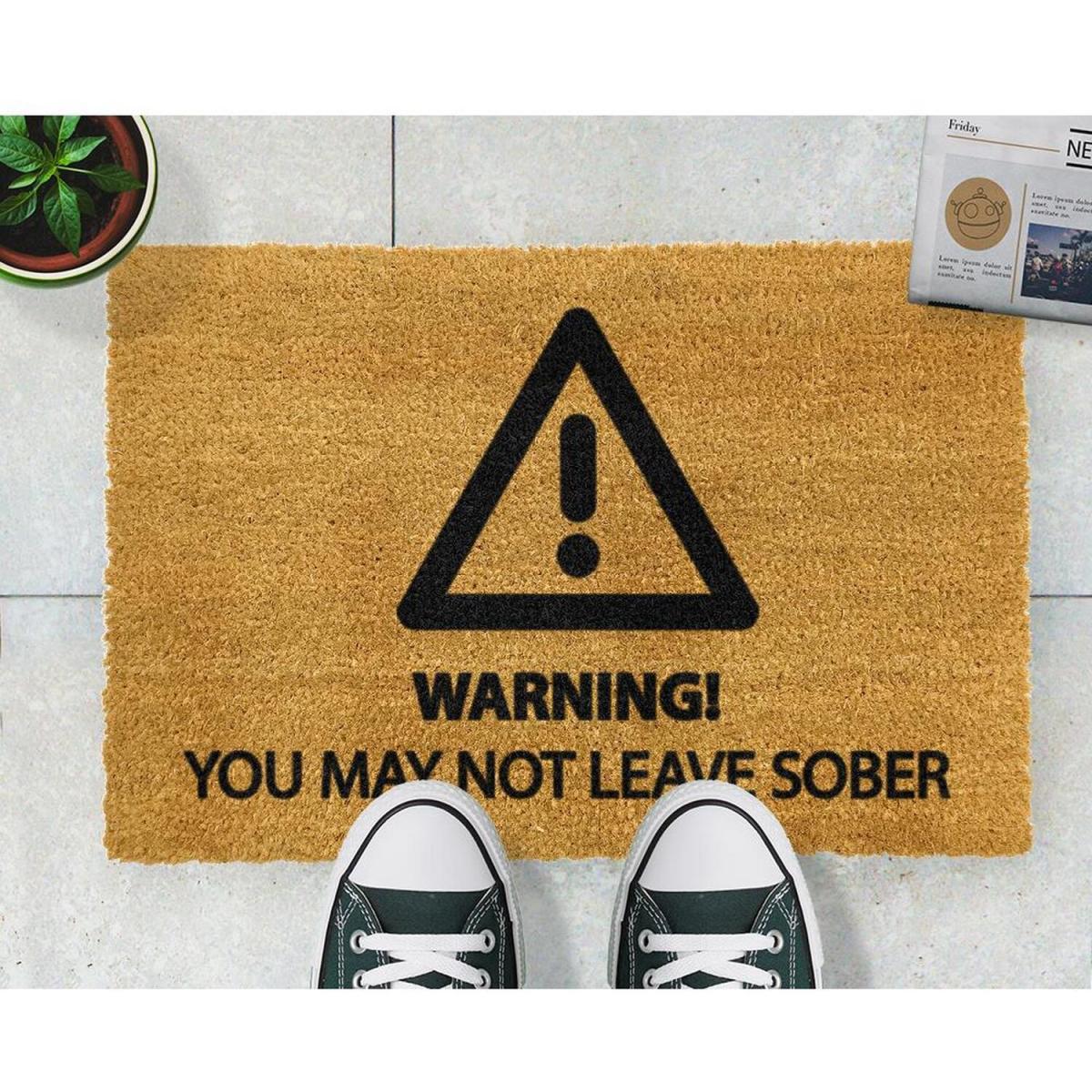 Sober Warning Doormat - Black – image 3