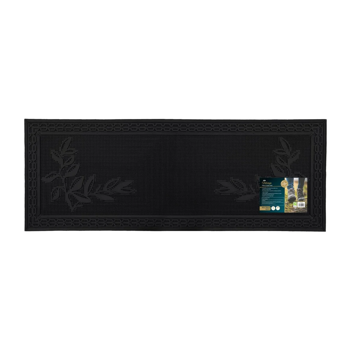 Foliage Scraper Rubber Pin Doormat - Black / 3.1kg