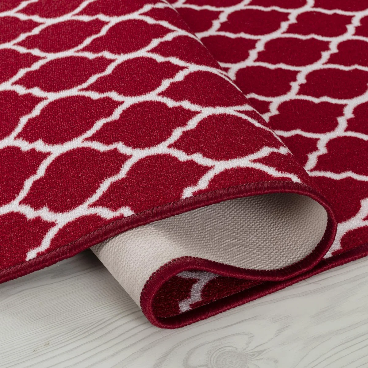 Machine Washable Trellis Design Anti Slip Doormats - Runners - Red / 40x60 cm Rectangle – image 2