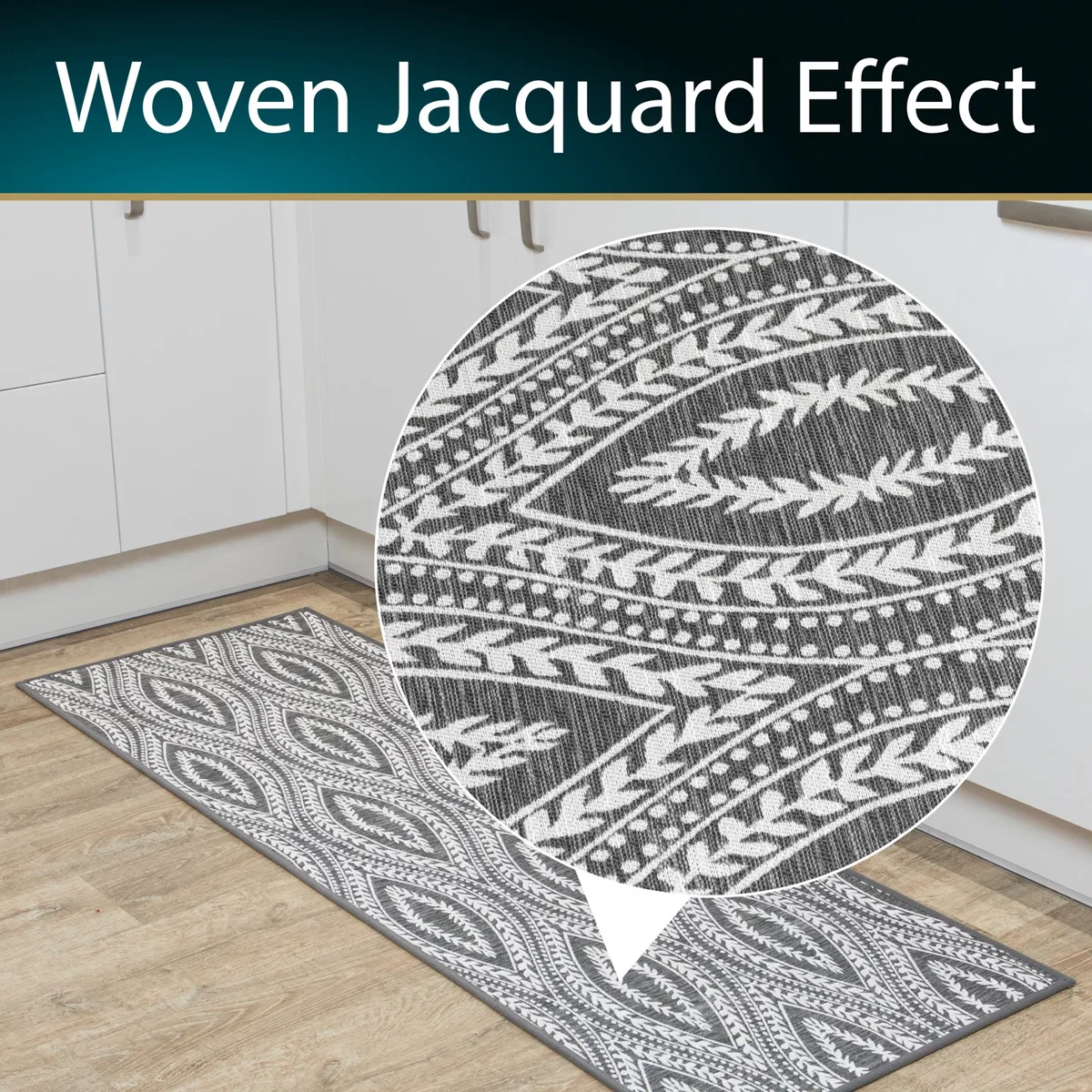 JVL Harmony Machine Washable Entrance Doormat and Runner Set - Grey – image 6