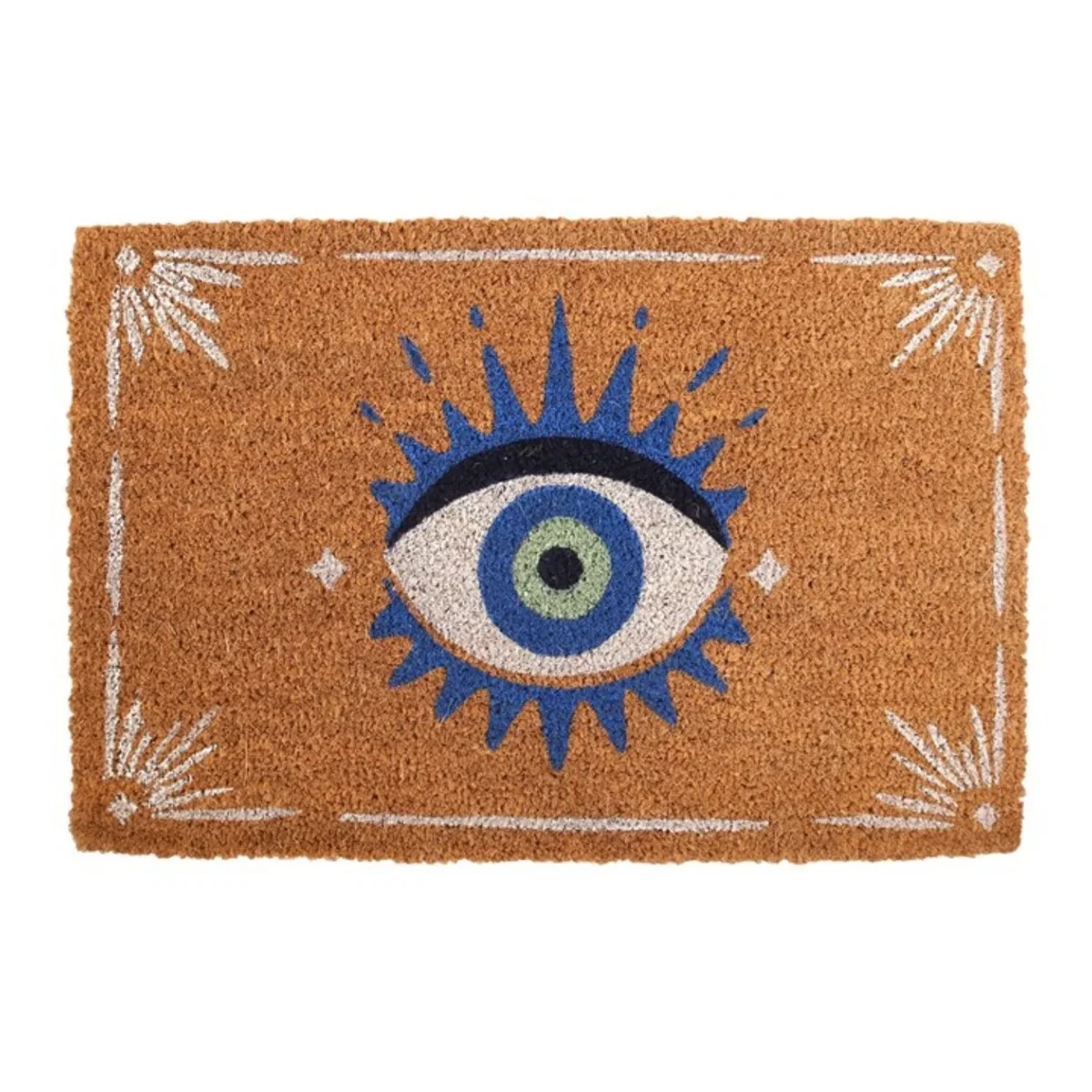 Natural All Seeing Eye Doormat Whimsical Blue Front Door Mat - Brown – image 3