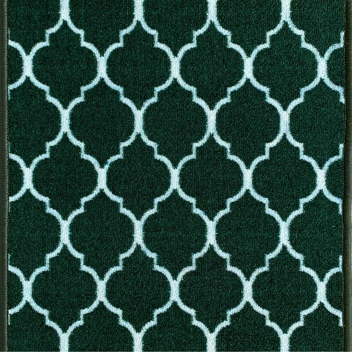Machine Washable Trellis Design Anti Slip Doormats - Runners - Emerald / 80x150 cm Rectangle