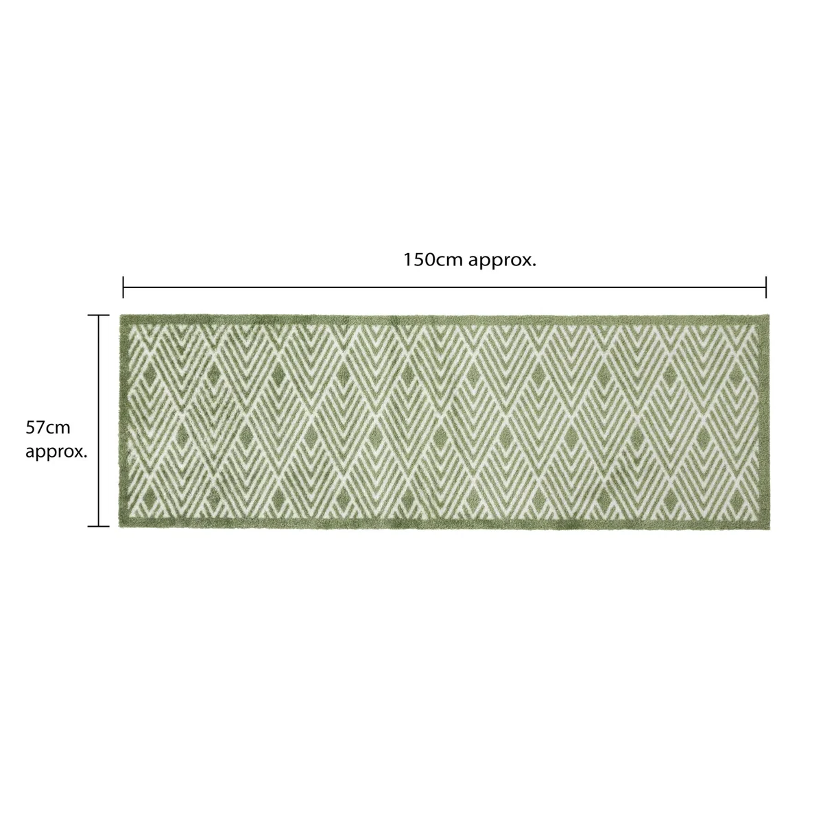 Machine Washable Mega Mat Entrance Doormat and Runner - Geo - Green – image 7