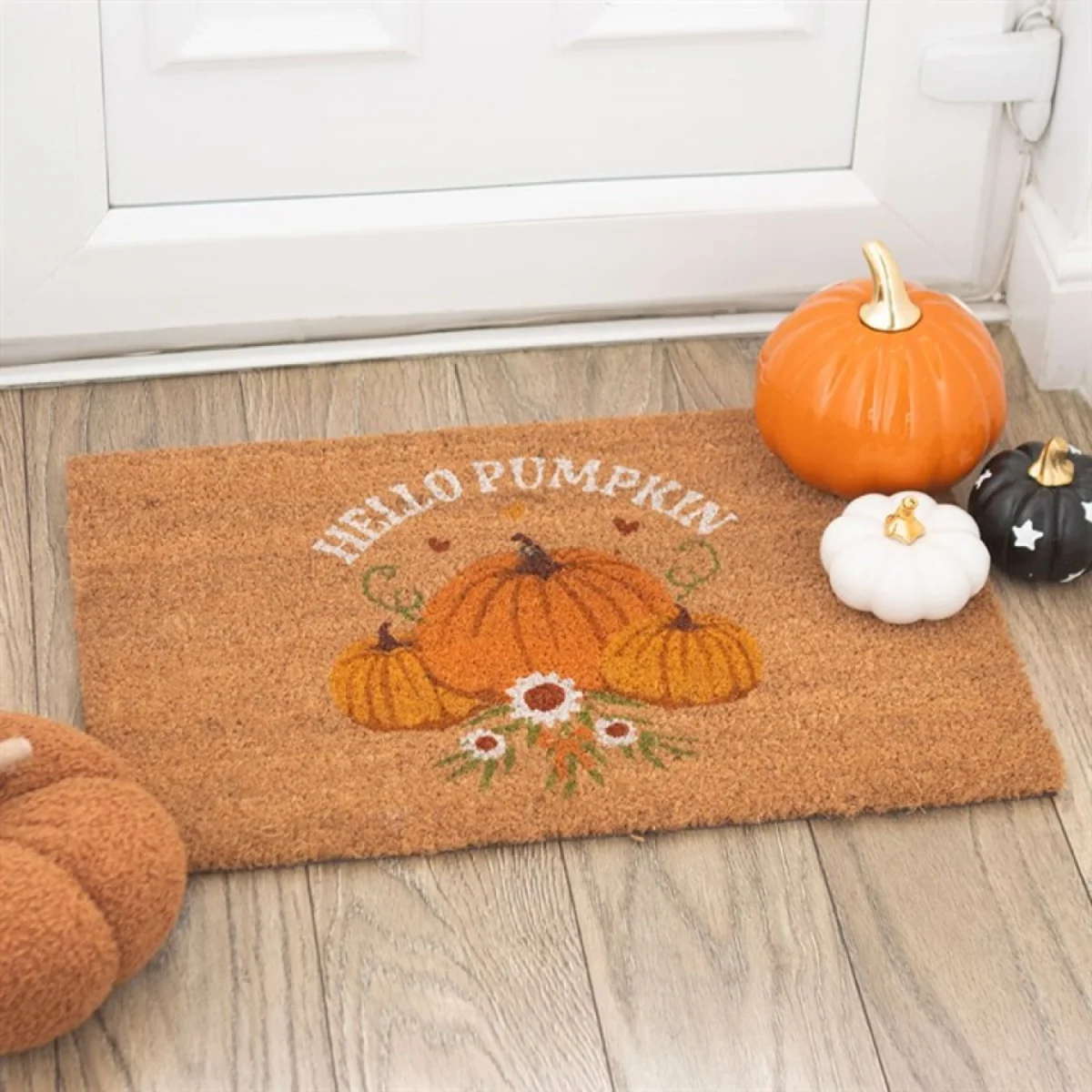 Hello Pumpkin Coir Doormat Autumn Welcome for Indoor Use - Brown – image 2