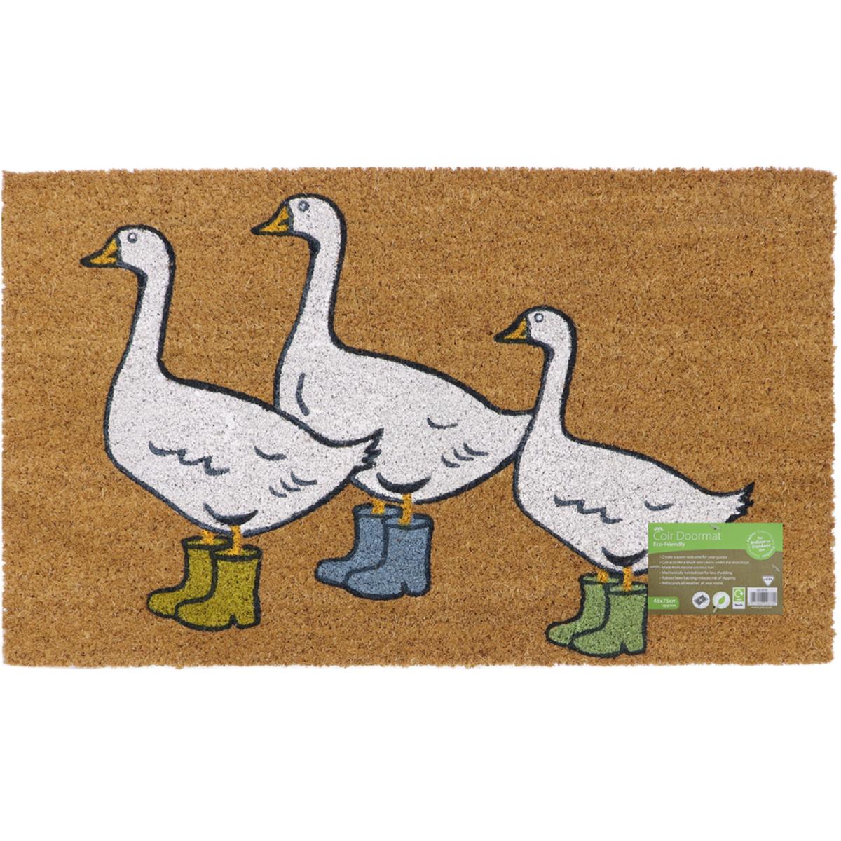 JVL Eco-Friendly Geese Door Mat - Brown – image 3