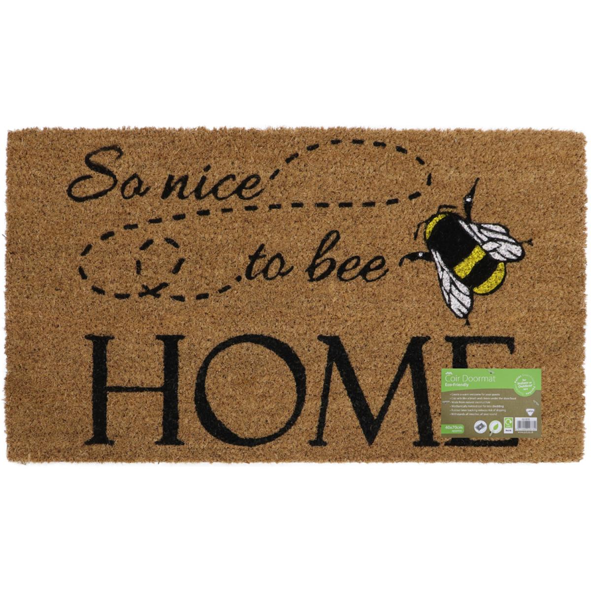 JVL Eco-Friendly Nice to Bee Home Door Mat - Brown – image 5