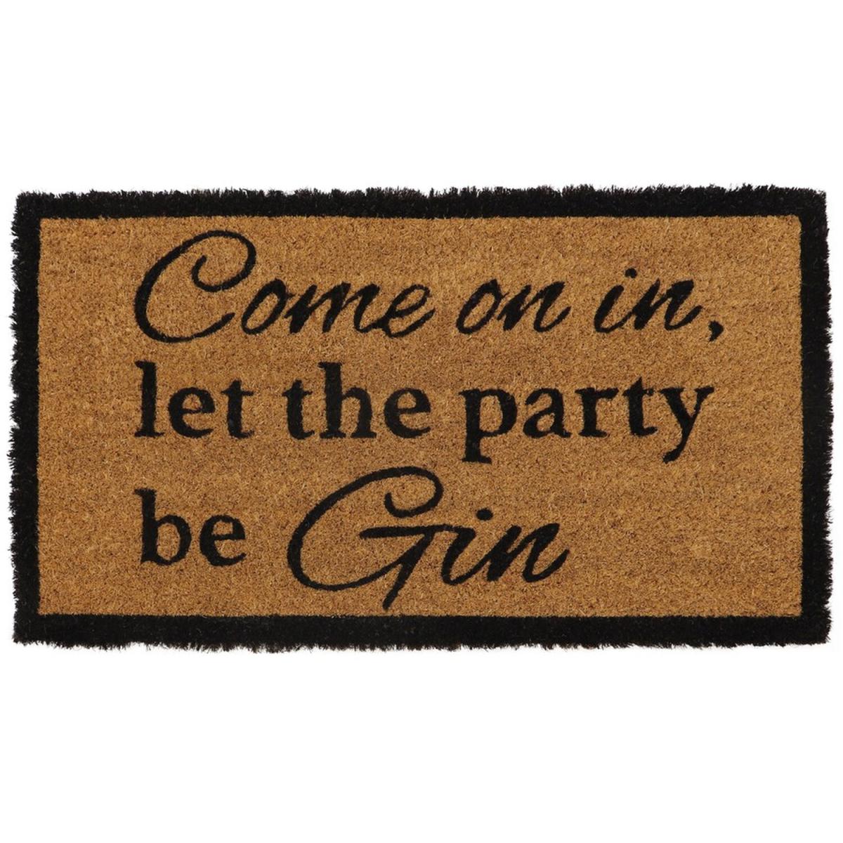 Latex Backed Gin Coir Door Mat - Natural Coir with Black Design – image 2