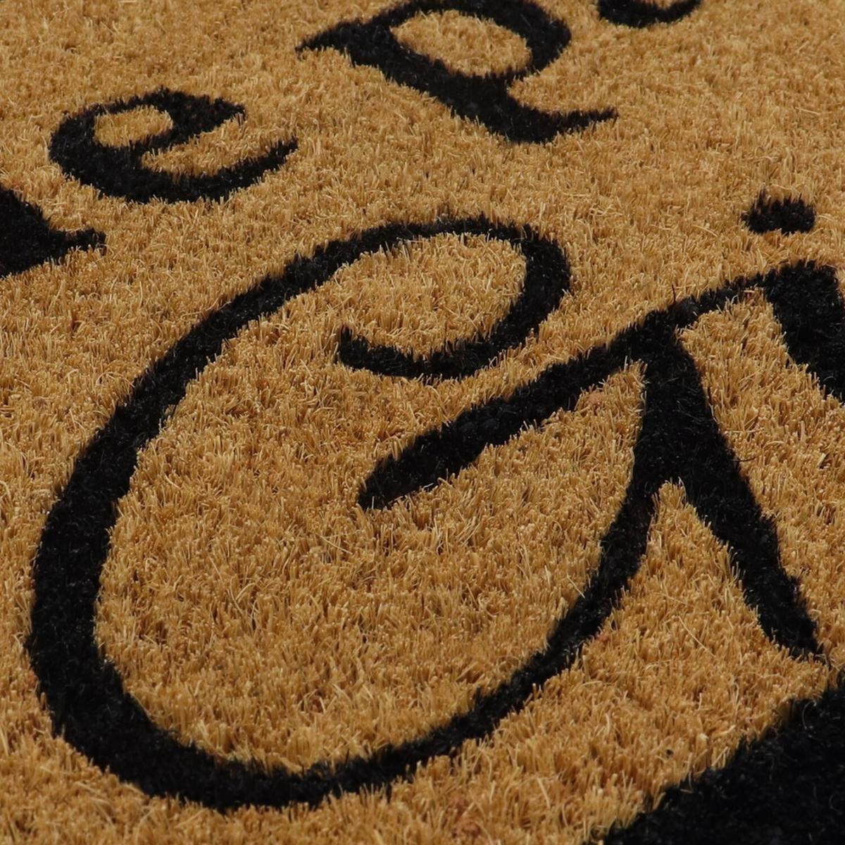 Latex Backed Gin Coir Door Mat - Natural Coir with Black Design – image 4
