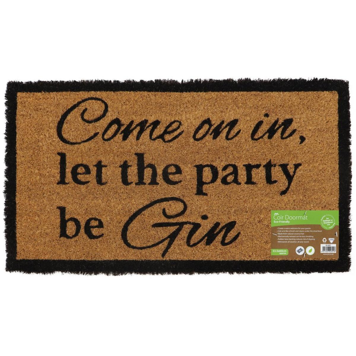 Latex Backed Gin Coir Door Mat - Natural Coir with Black Design – image 5