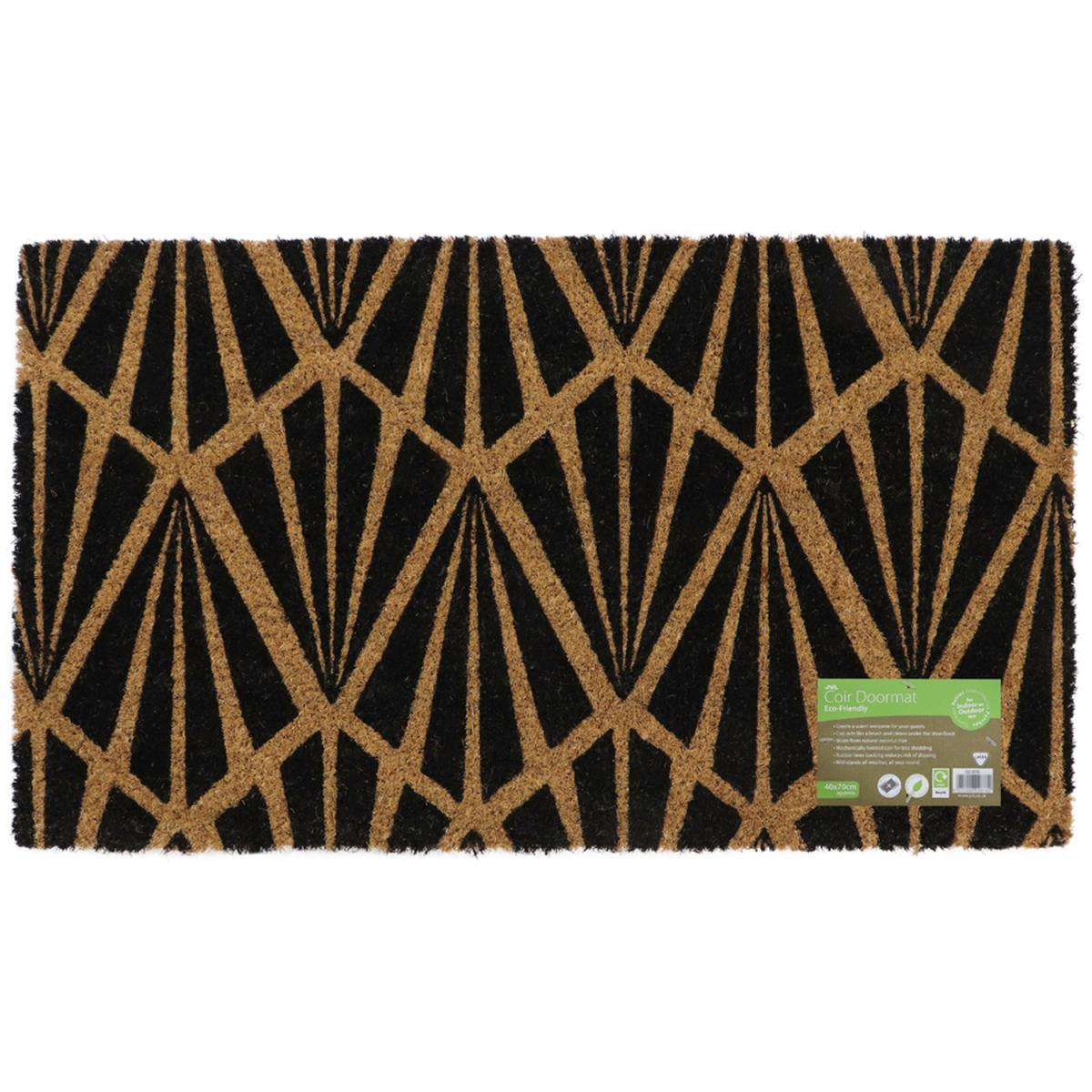 JVL Eco-Friendly Art Deco Door Mat - Brown – image 5