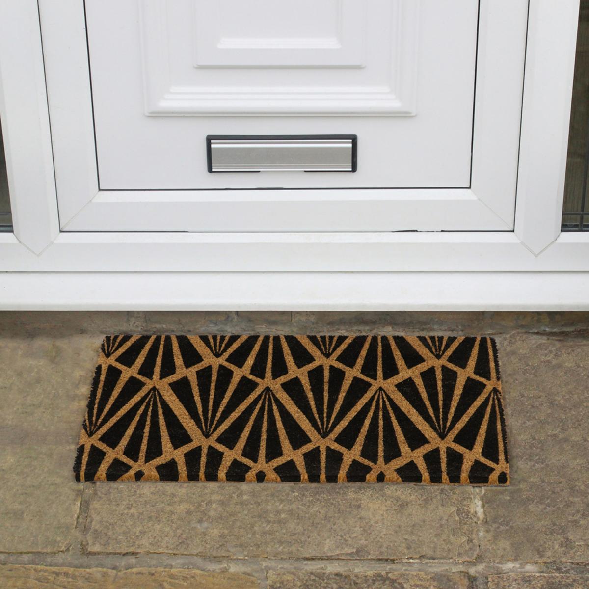 JVL Eco-Friendly Art Deco Door Mat - Brown – image 1