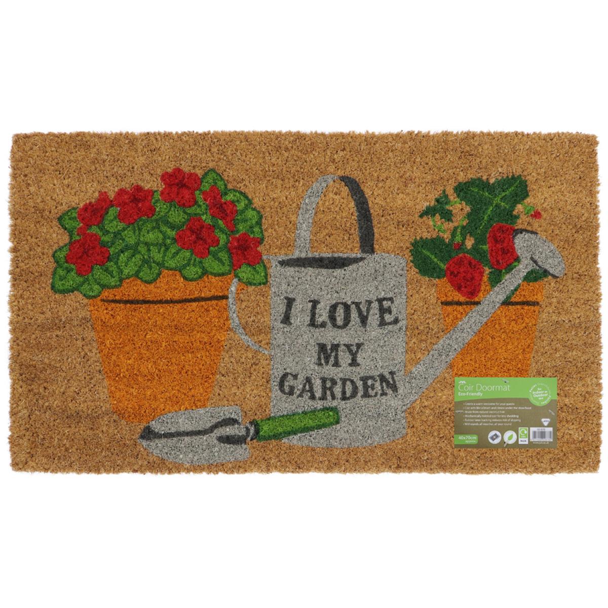 JVL Eco-Friendly I Love My Garden Door Mat - Brown – image 5