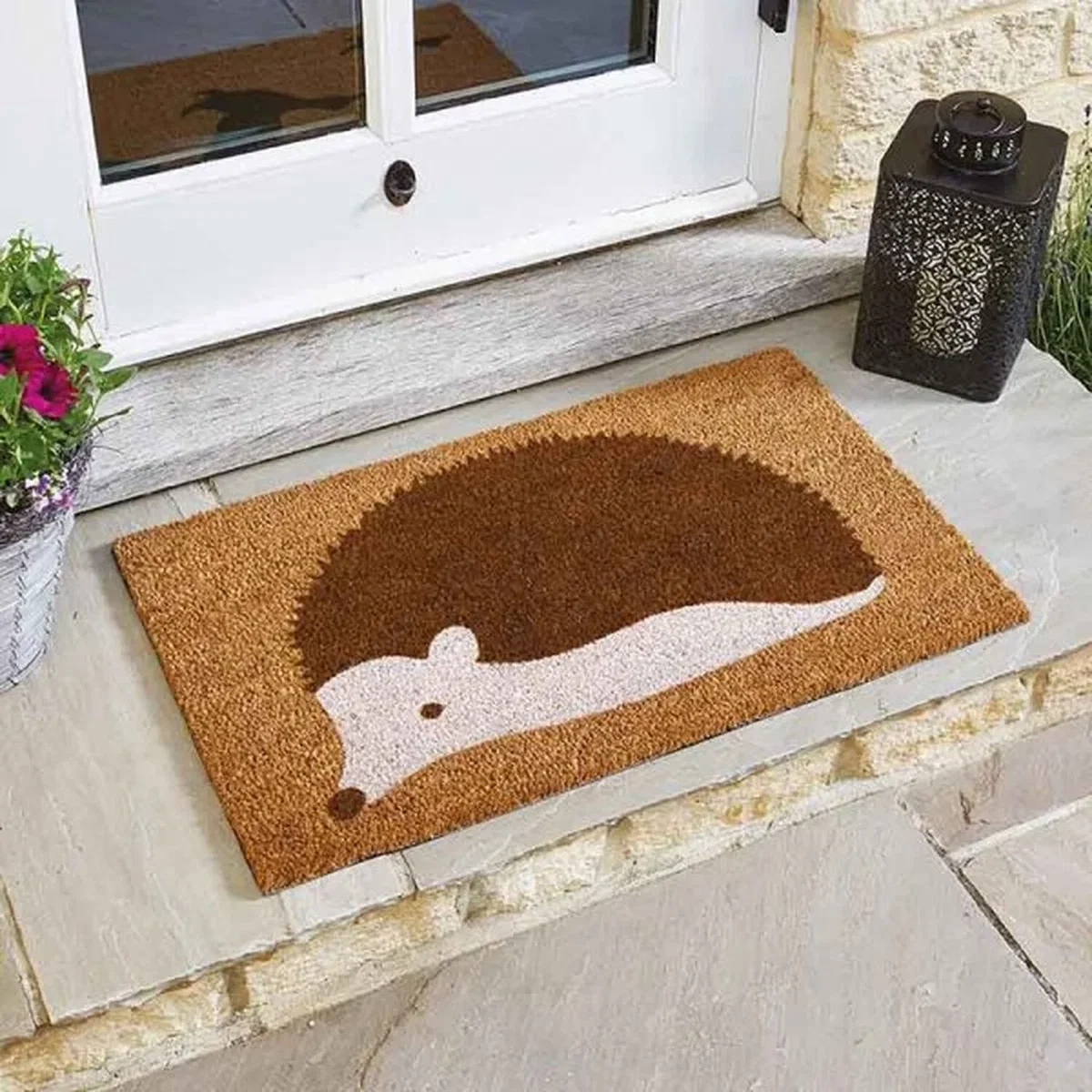 Heavy Duty Coir Door Mats - Brown,White