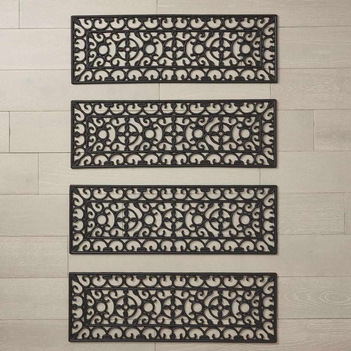4x Pack - Radcliffe Iron-Effect Doormat Rubber Rectangle - Black – image 3